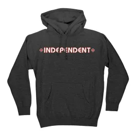 Independent Bar/Cross Pullover Hooded LS Men's Sweatshirt - Charcoal Heather