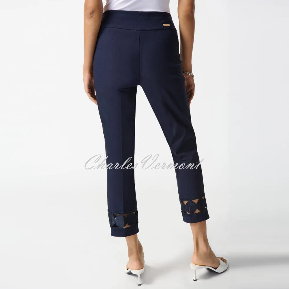 Joseph Ribkoff Cut-Out Hem Trouser - Style 242131 (Midnight Blue)