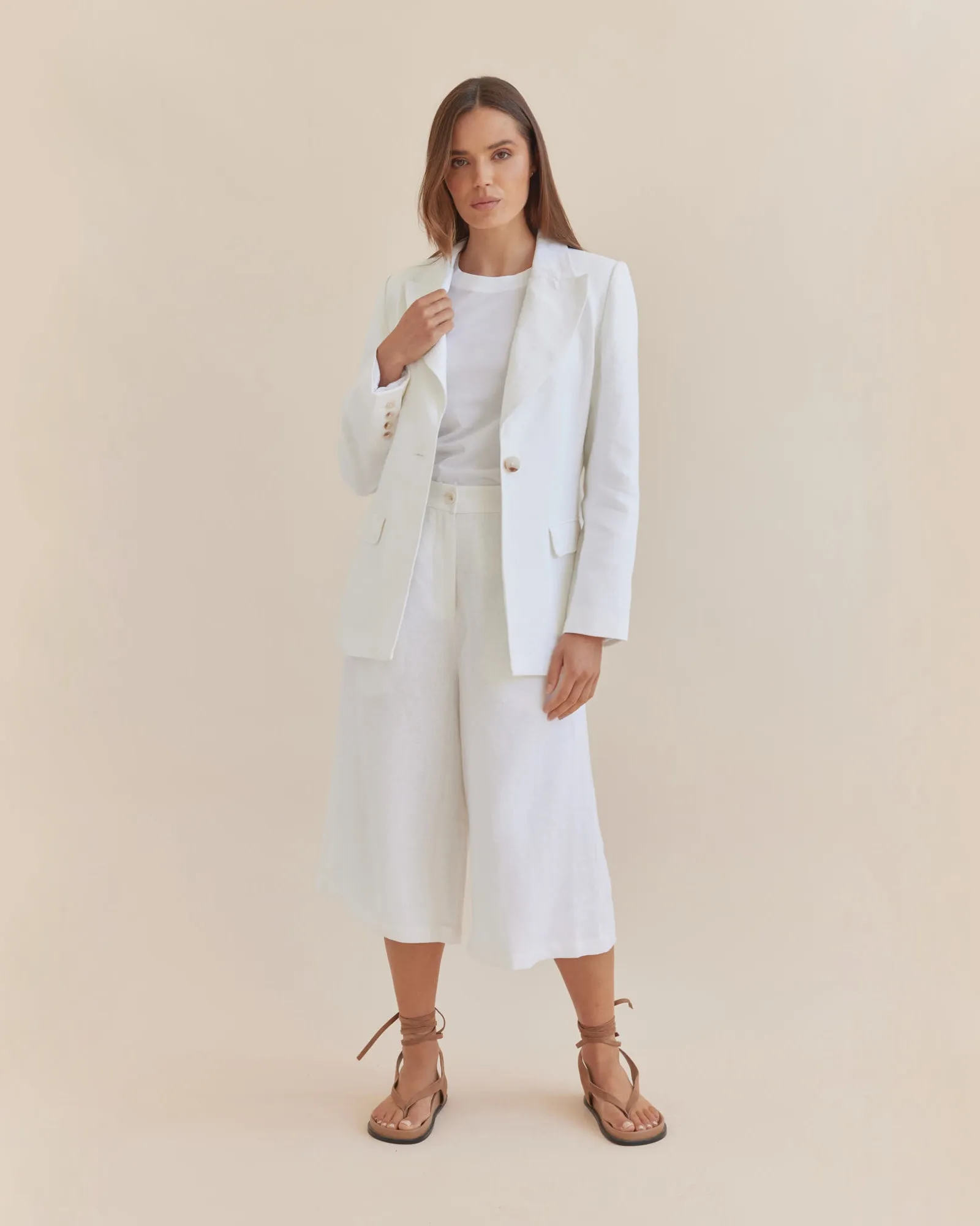 Katrina Linen Culottes - Ivory