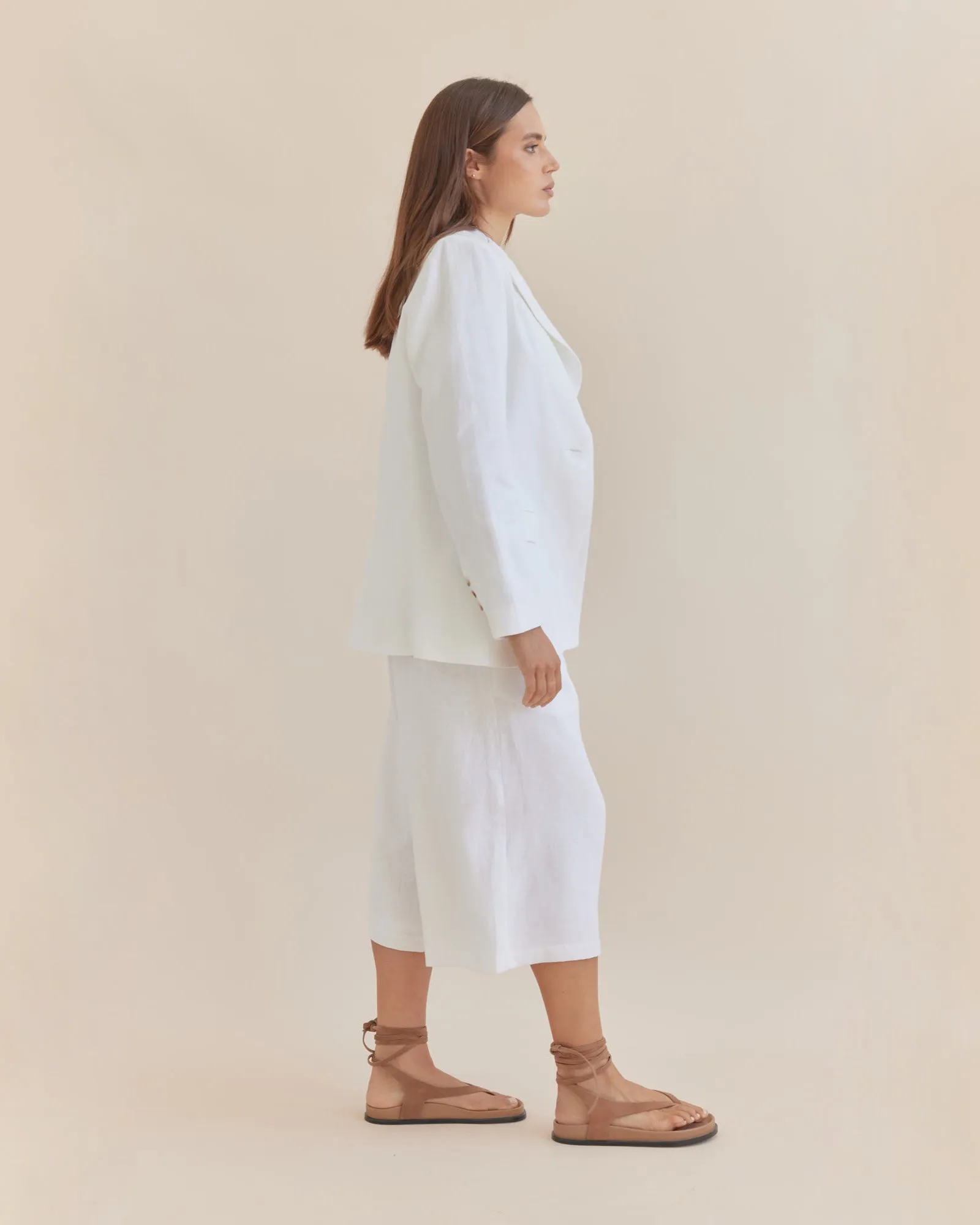 Katrina Linen Culottes - Ivory