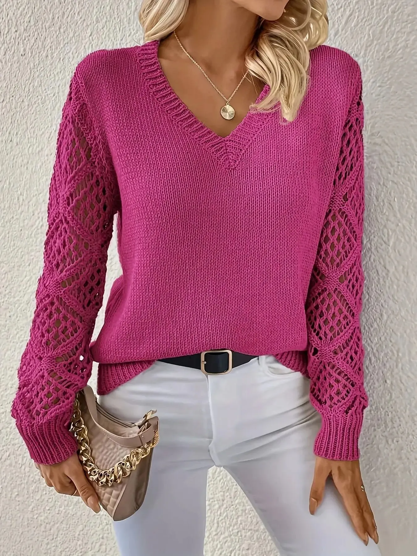 Le Clair | Casual knit sweater with V-neck