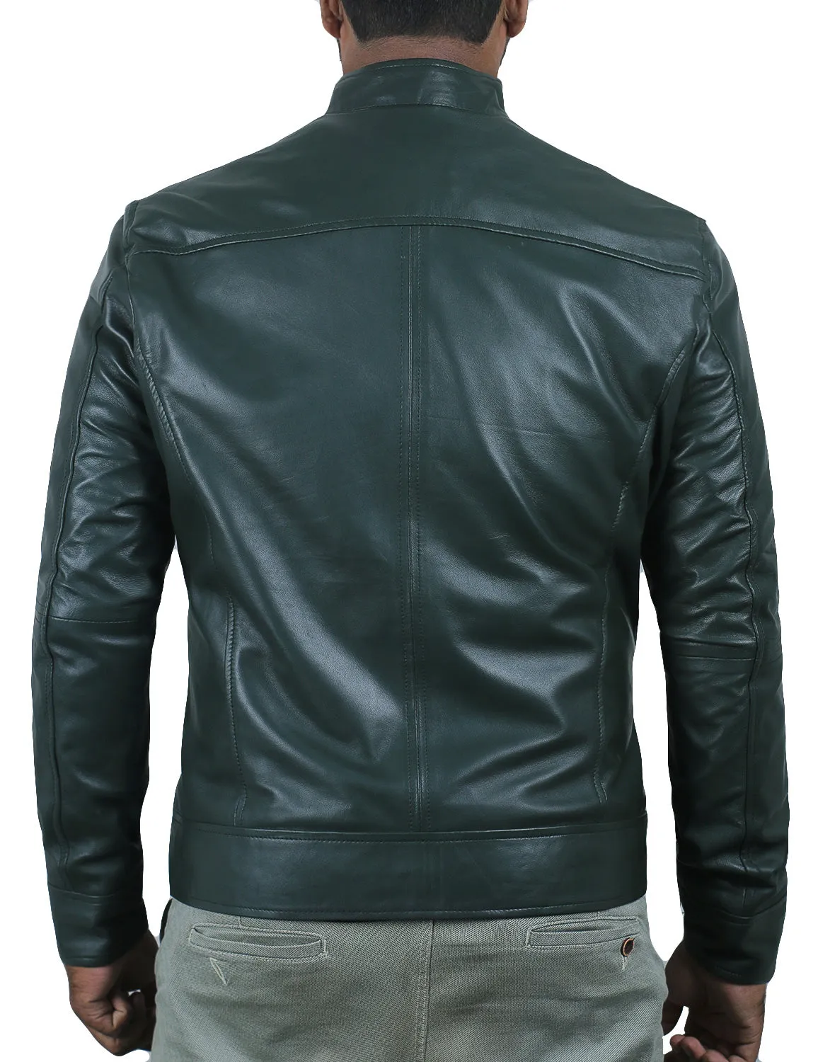 Leather Jackets Hub Mens Genuine Lambskin Leather Jacket (Black, Classic Jacket) - 1501210