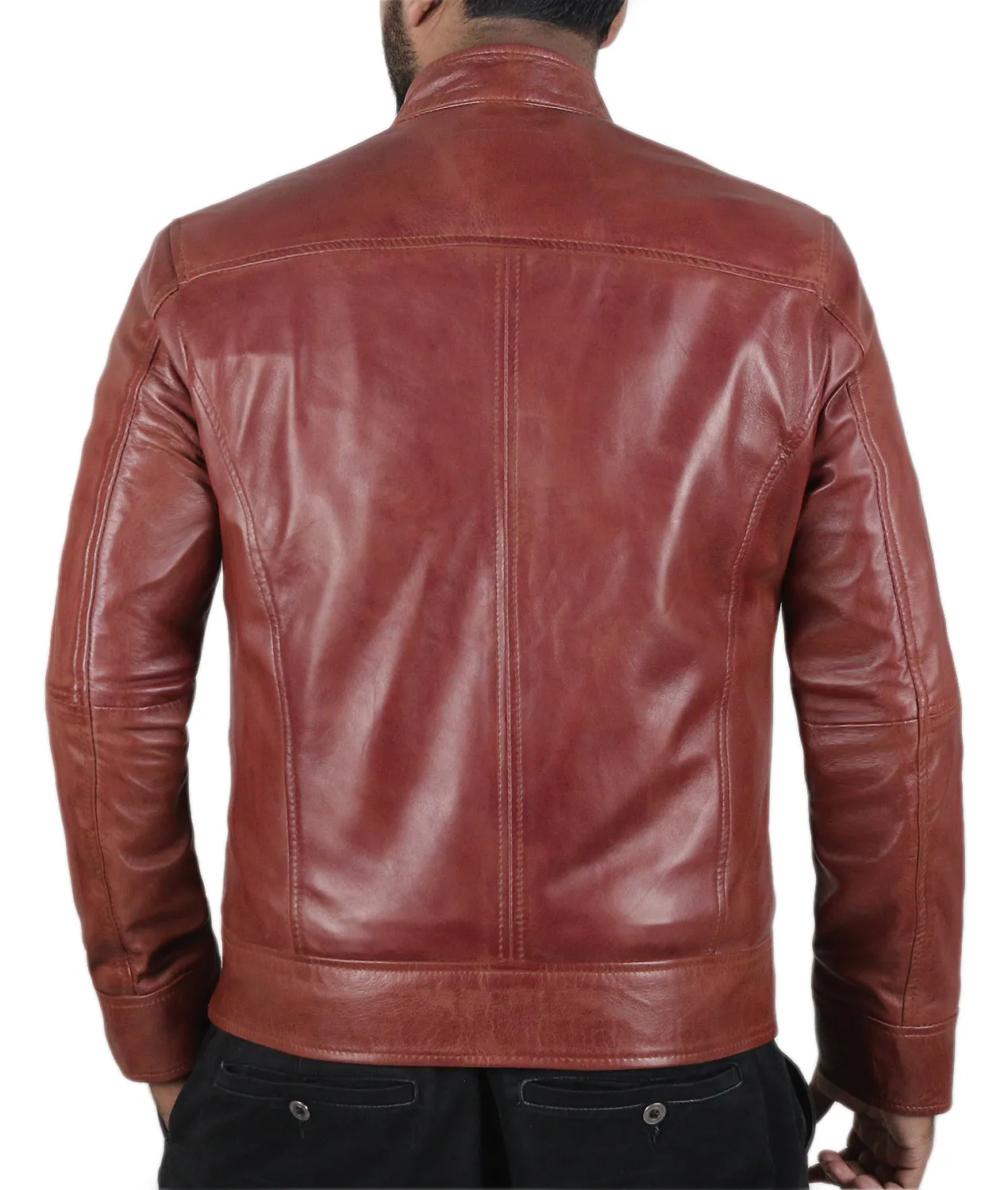 Leather Jackets Hub Mens Genuine Lambskin Leather Jacket (Black, Classic Jacket) - 1501210