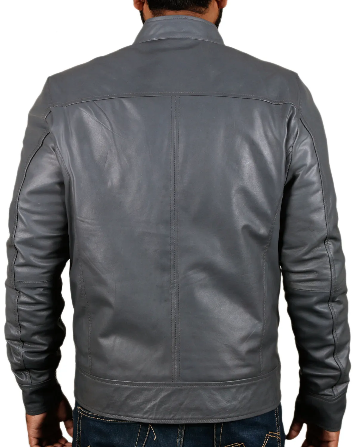 Leather Jackets Hub Mens Genuine Lambskin Leather Jacket (Black, Classic Jacket) - 1501210