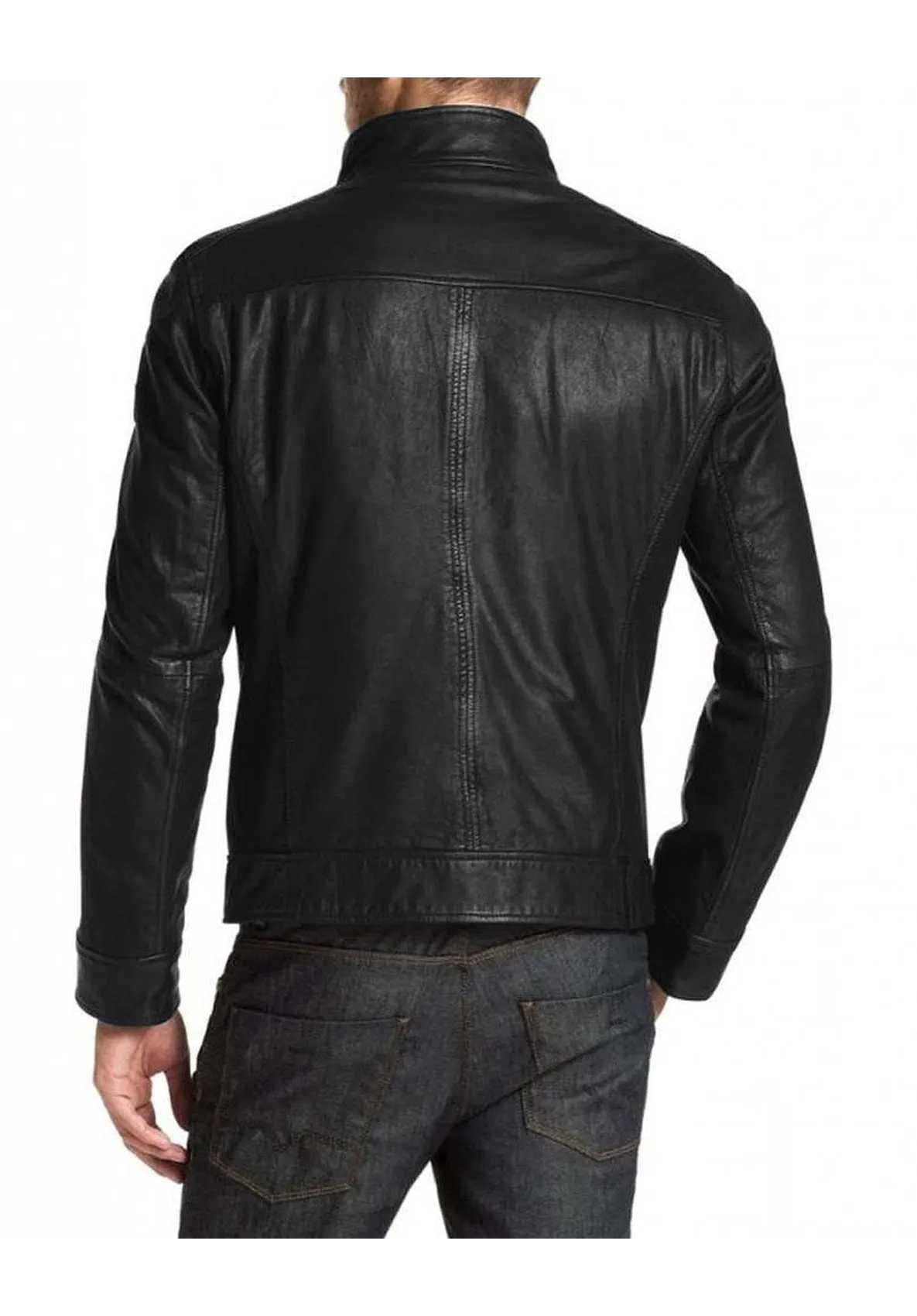 Leather Jackets Hub Mens Genuine Lambskin Leather Jacket (Black, Classic Jacket) - 1501210