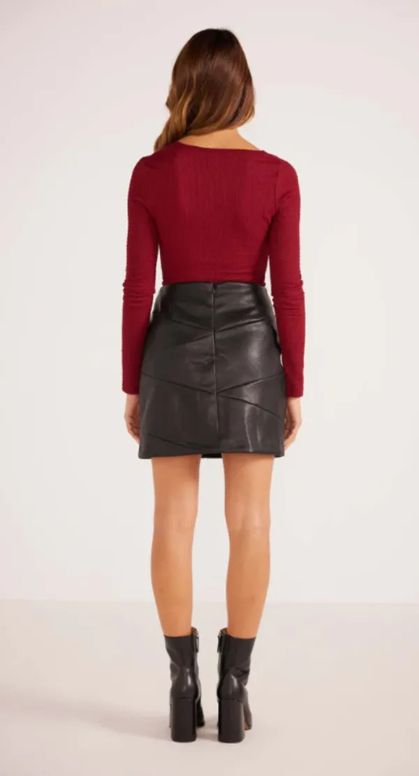 Leena Pu Mini Skirt Black