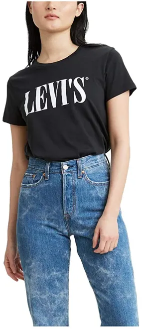 Levi's Women's Perfect T-Shirt -  Serif Logo Caviar