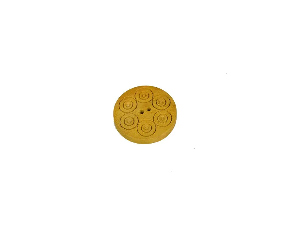 Light Yellow Geometric Circles 2 Hole Wooden Buttons