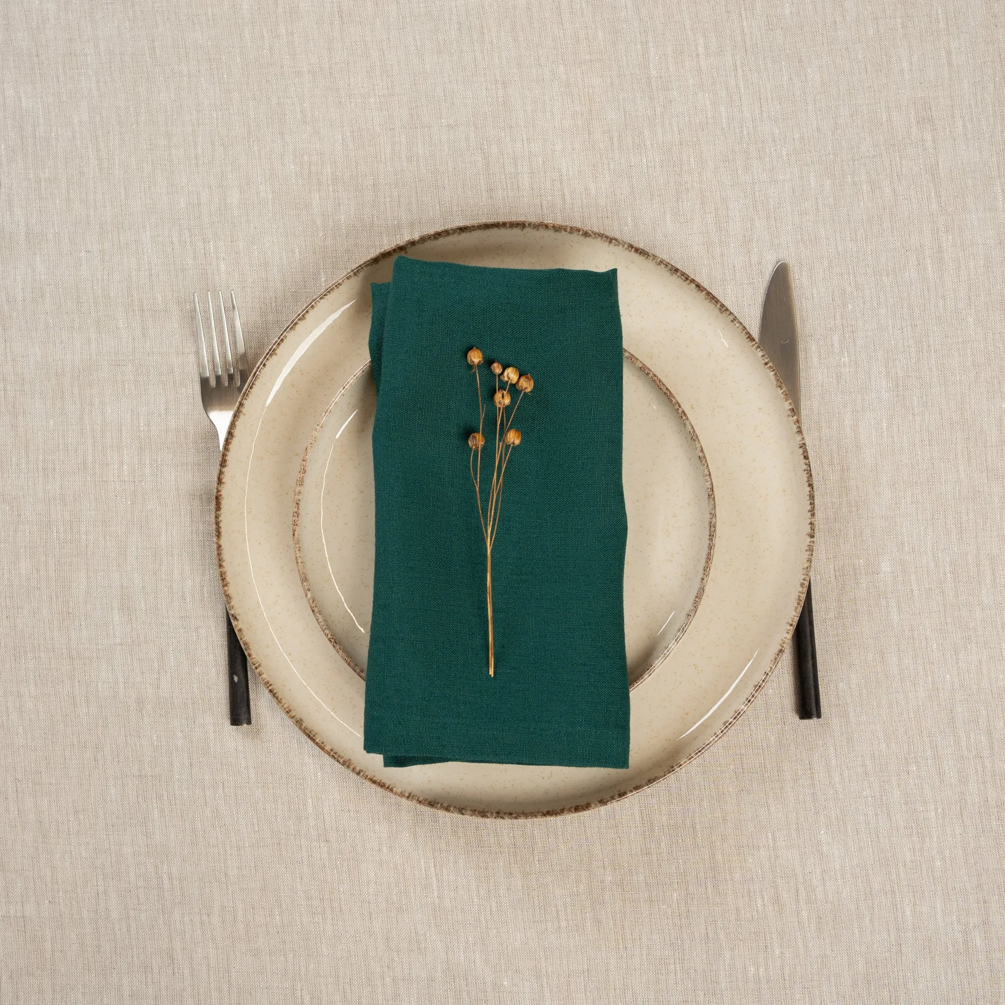 Linen Napkin Stone Green