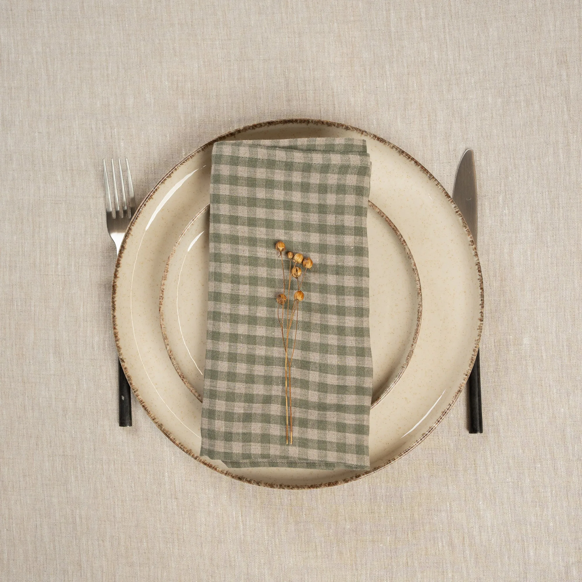 Linen Napkin Stone Green