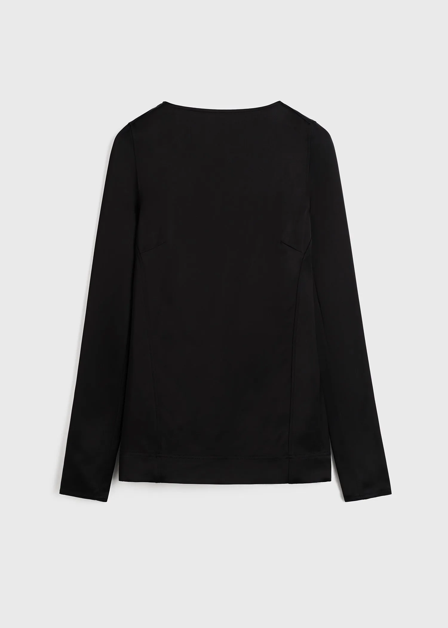 Long-sleeve satin top black