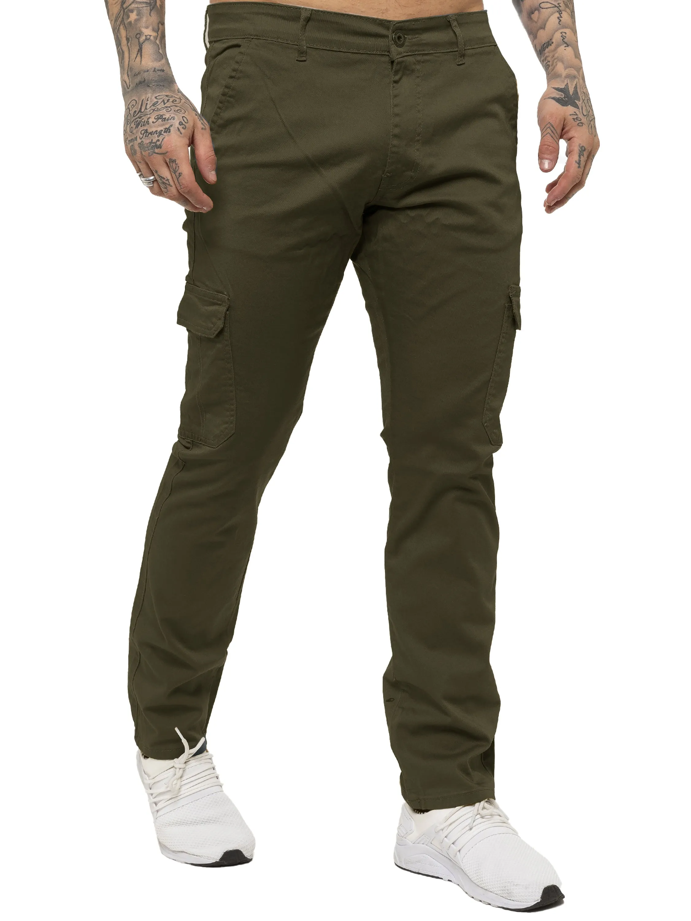 Mens Cargo Combat Slim Fit Trousers | Enzo Designer Menswear