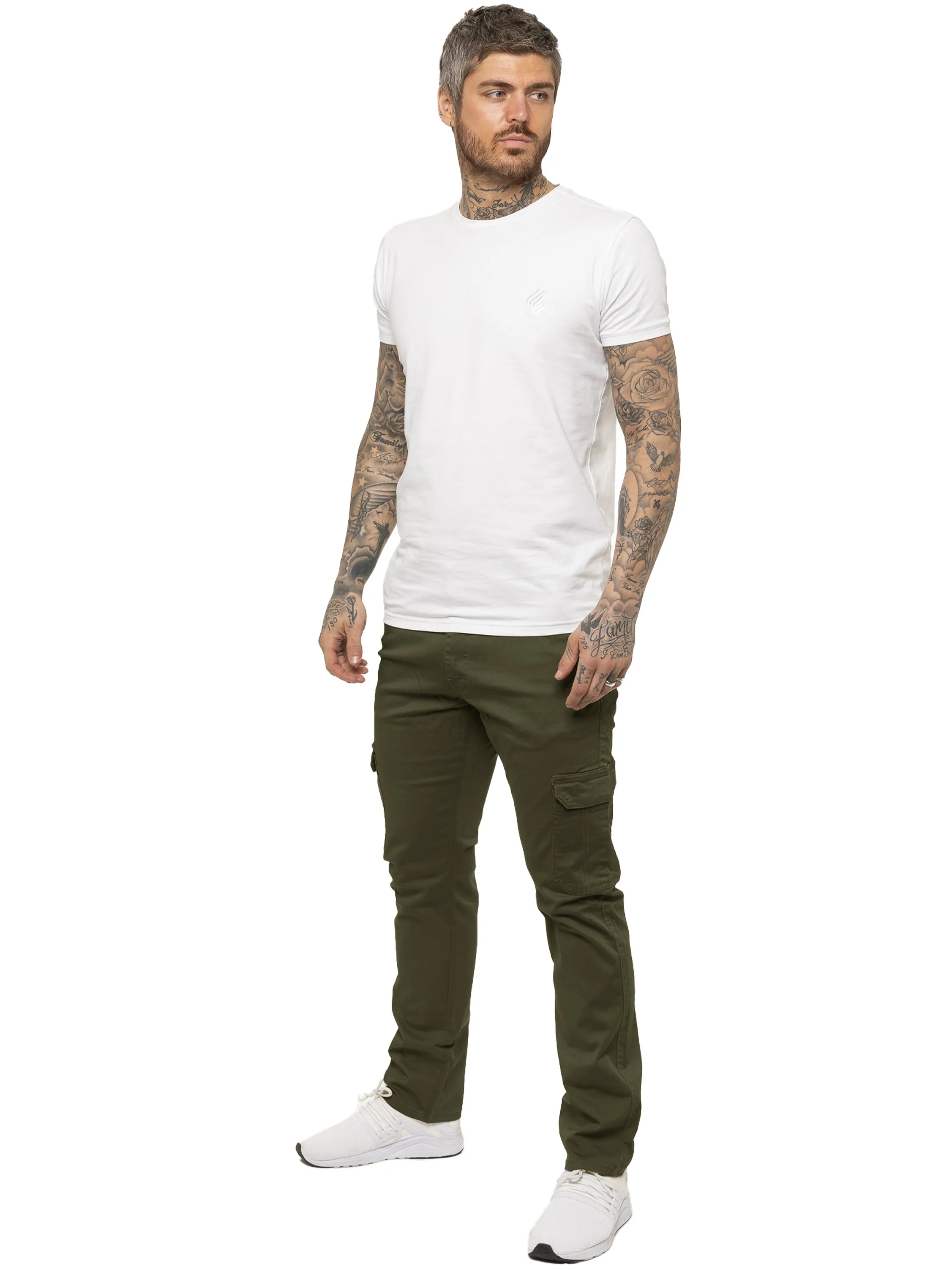 Mens Cargo Combat Slim Fit Trousers | Enzo Designer Menswear