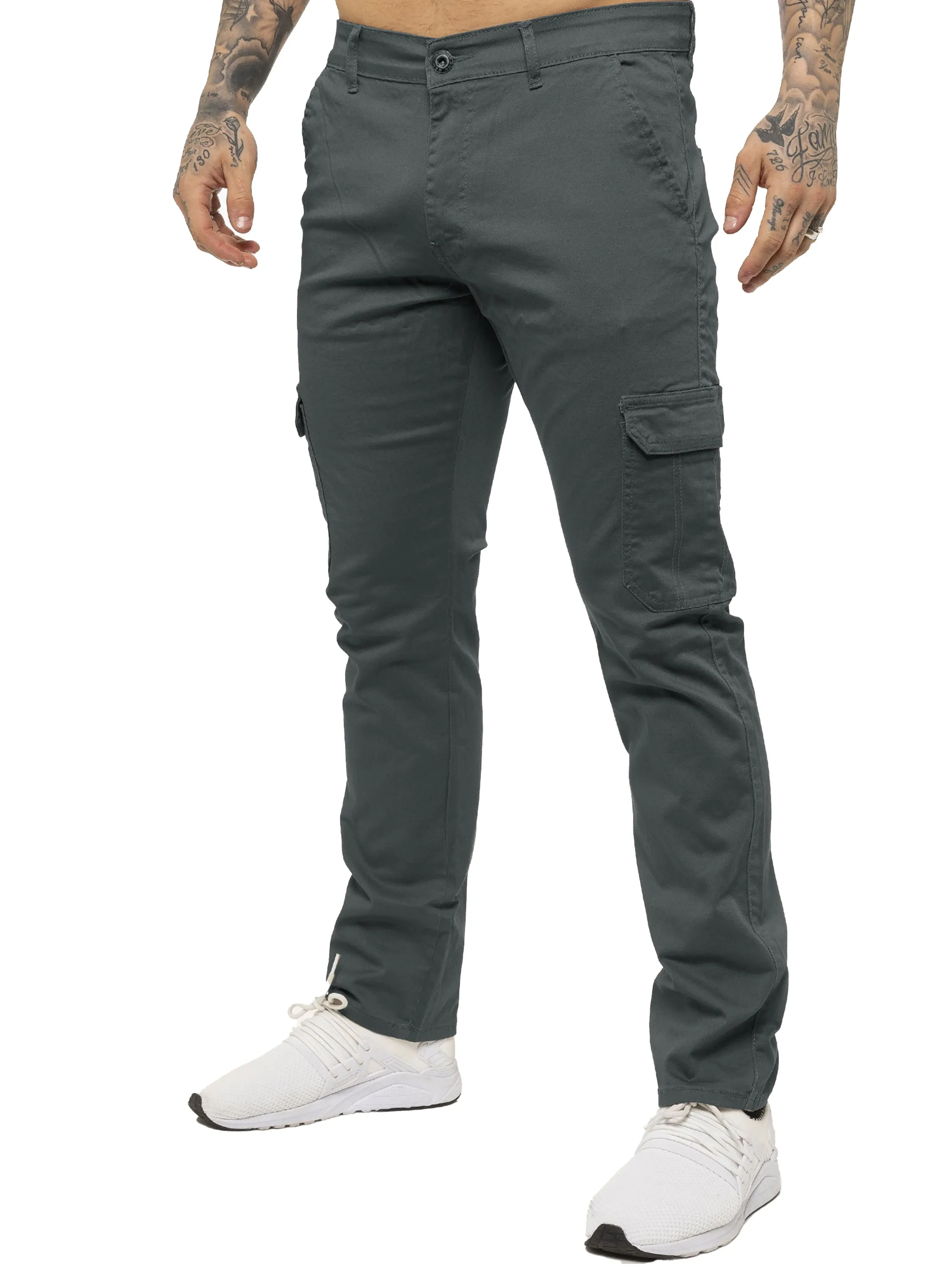 Mens Cargo Combat Slim Fit Trousers | Enzo Designer Menswear