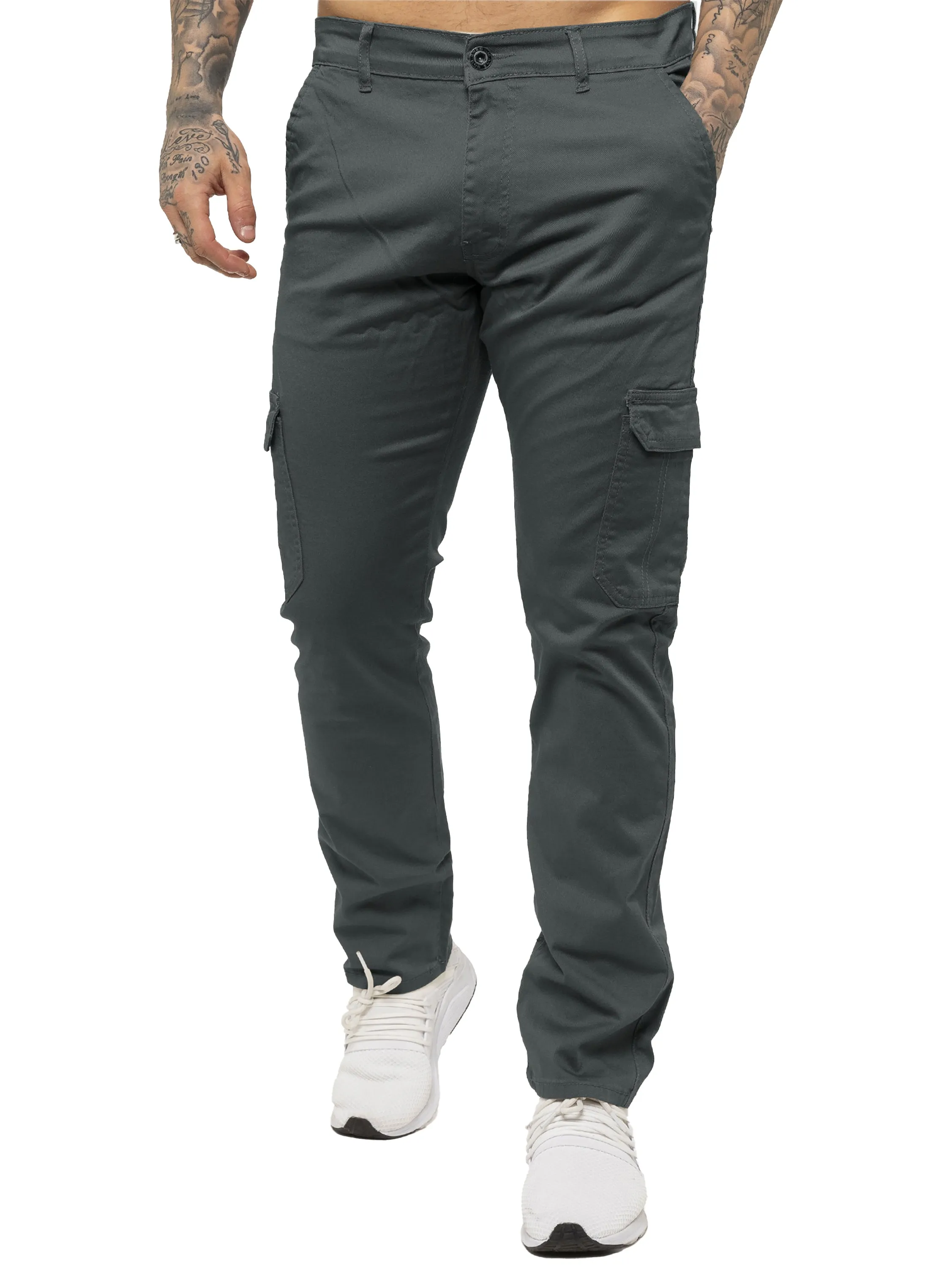 Mens Cargo Combat Slim Fit Trousers | Enzo Designer Menswear