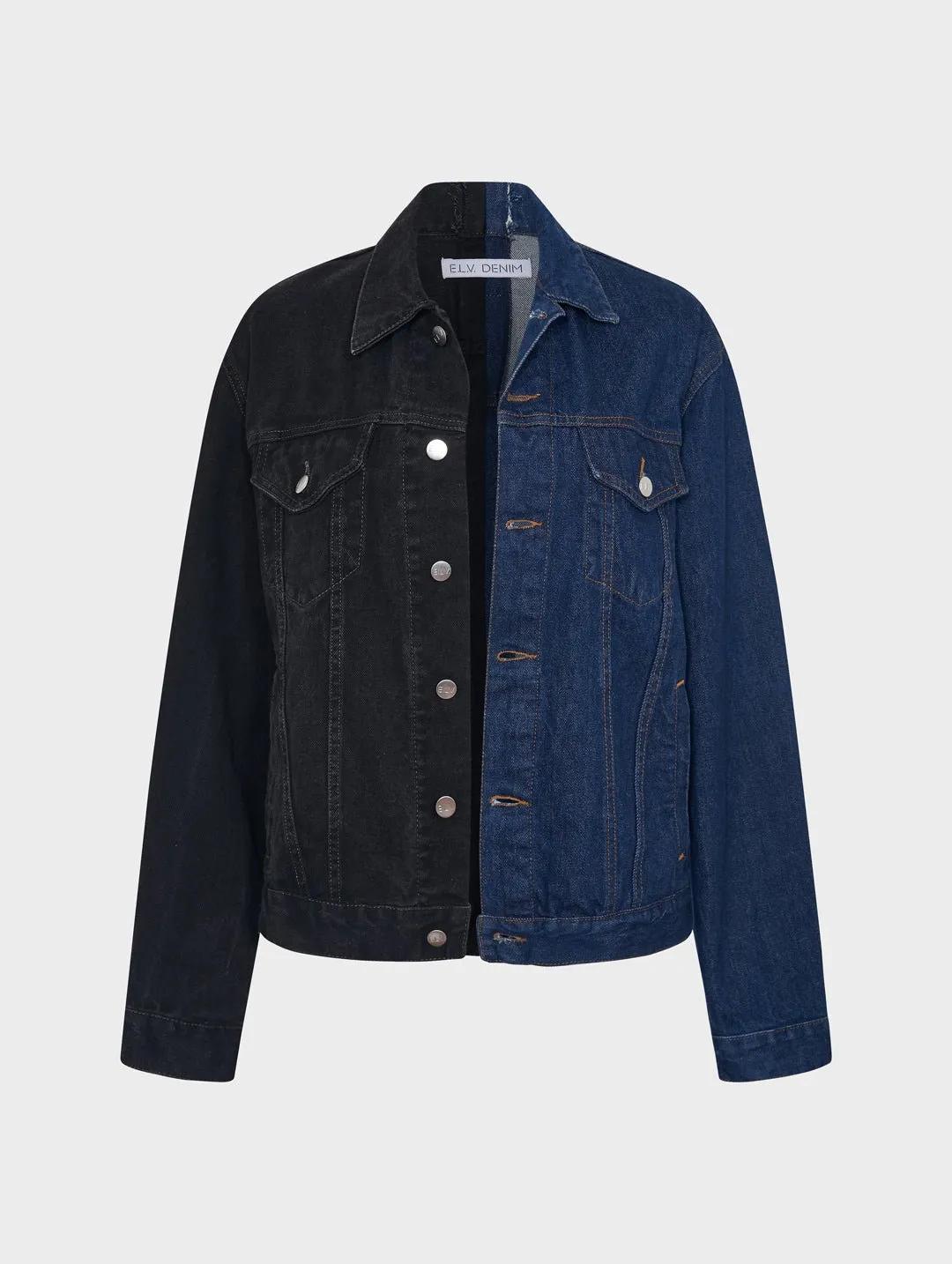 Men's Classic Denim Jacket Black Dark Blue