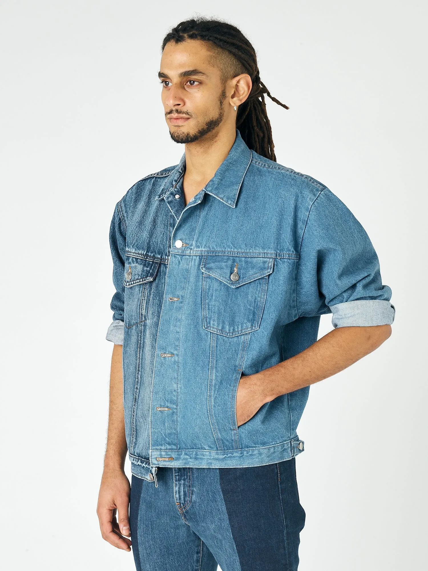 Men's Classic Denim Jacket Mid Blue