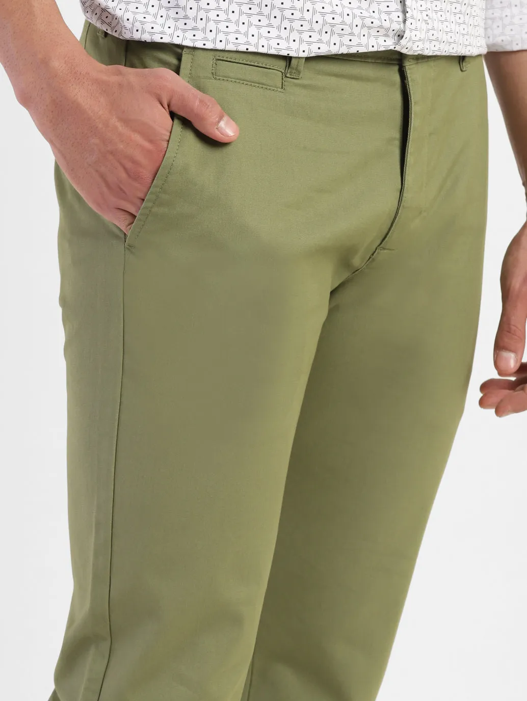 Men's Green Slim Fit Trousers