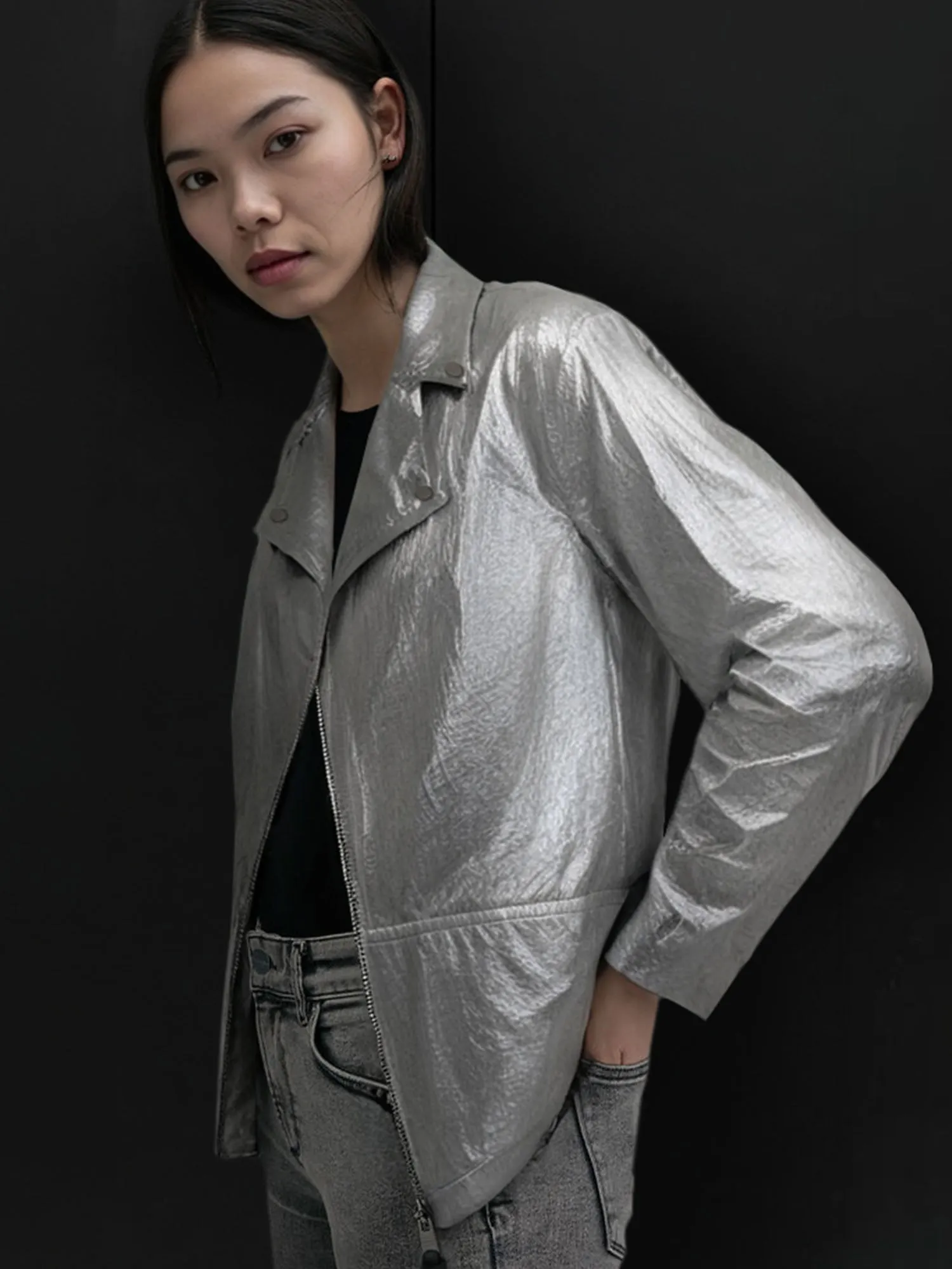 Metallic Moto Jacket