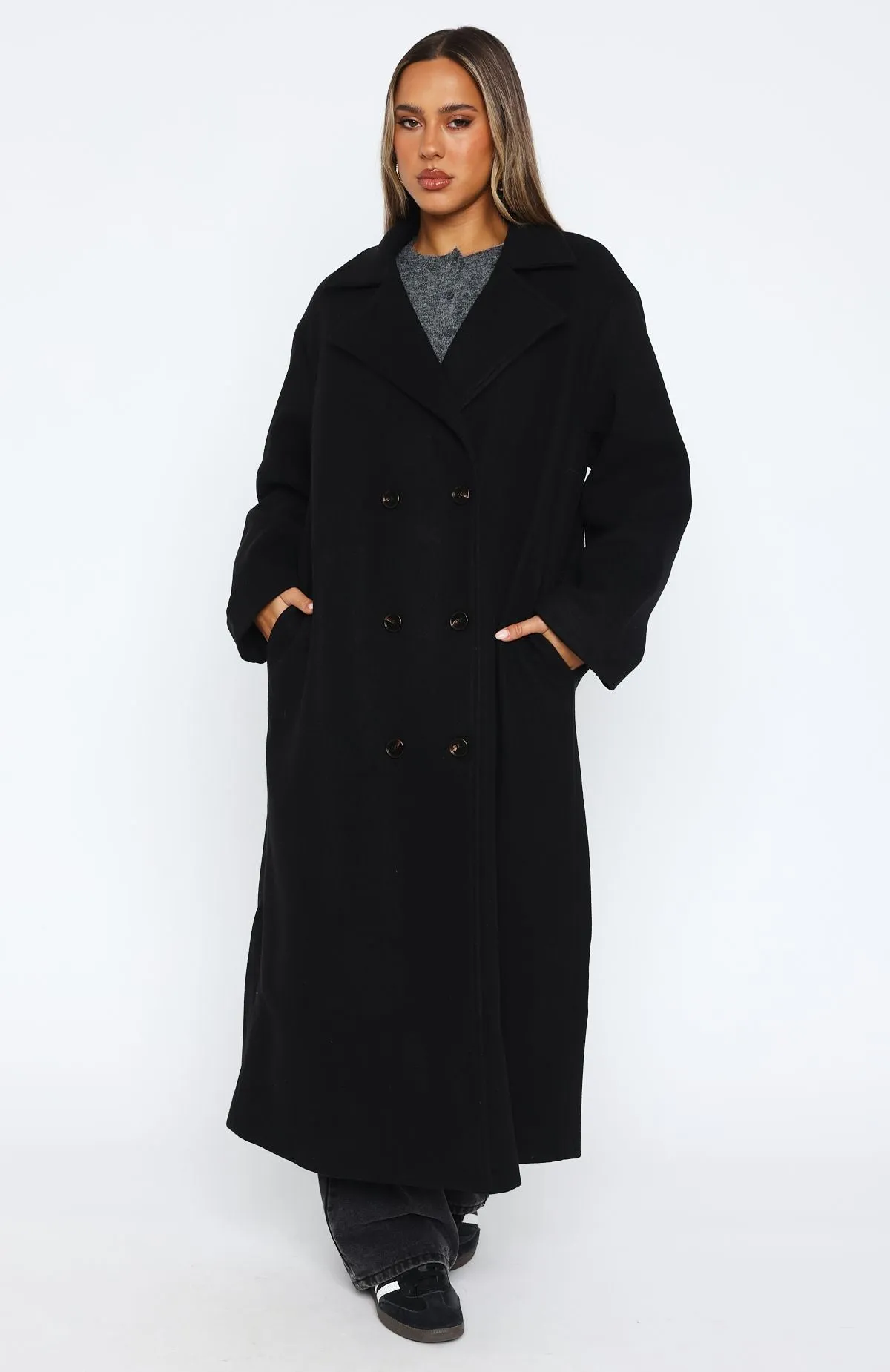 Modern Edge Oversized Coat Black