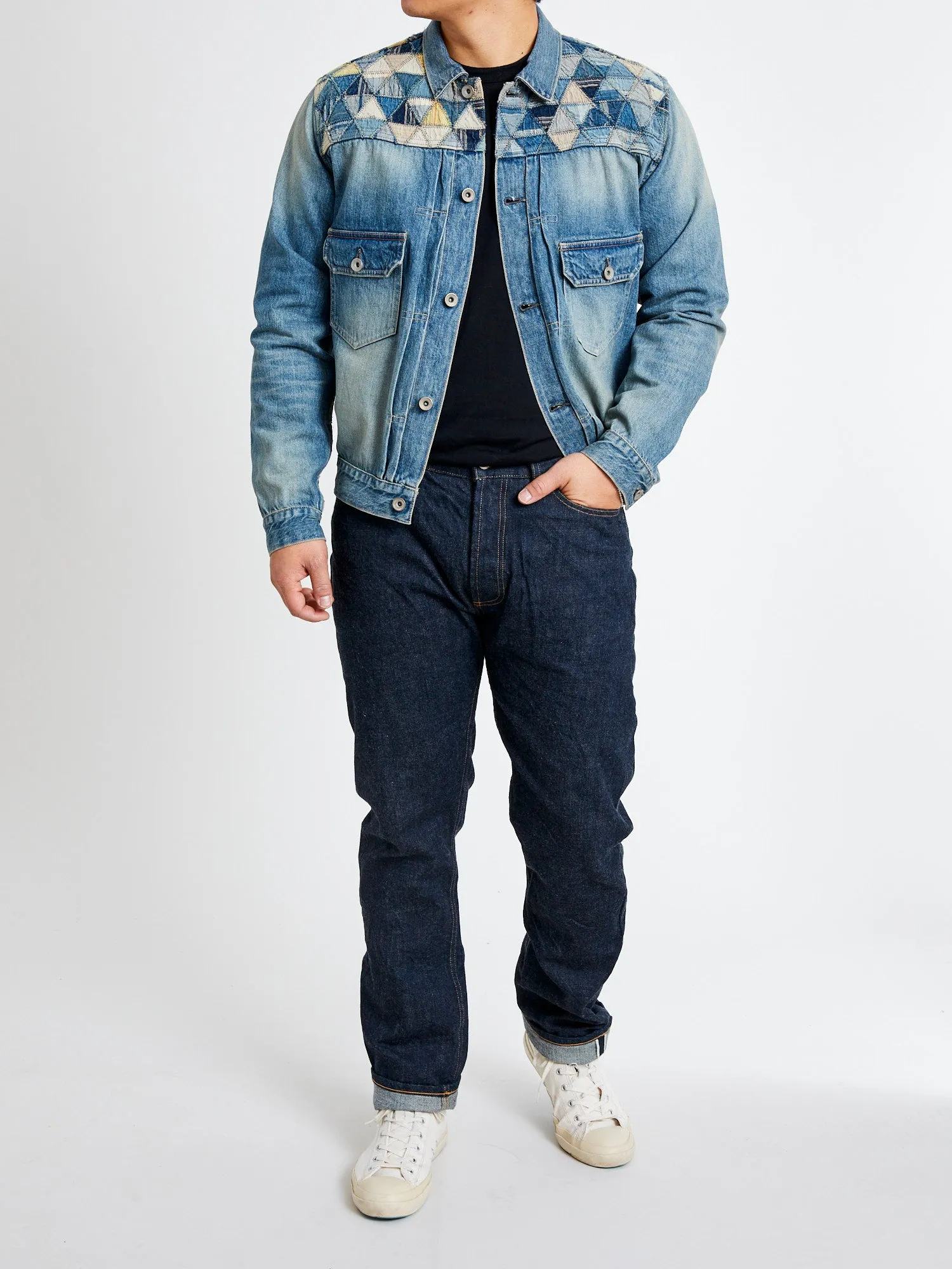 MSP-4000 Tsugihagi Selvedge Denim Jacket in Vintage Indigo