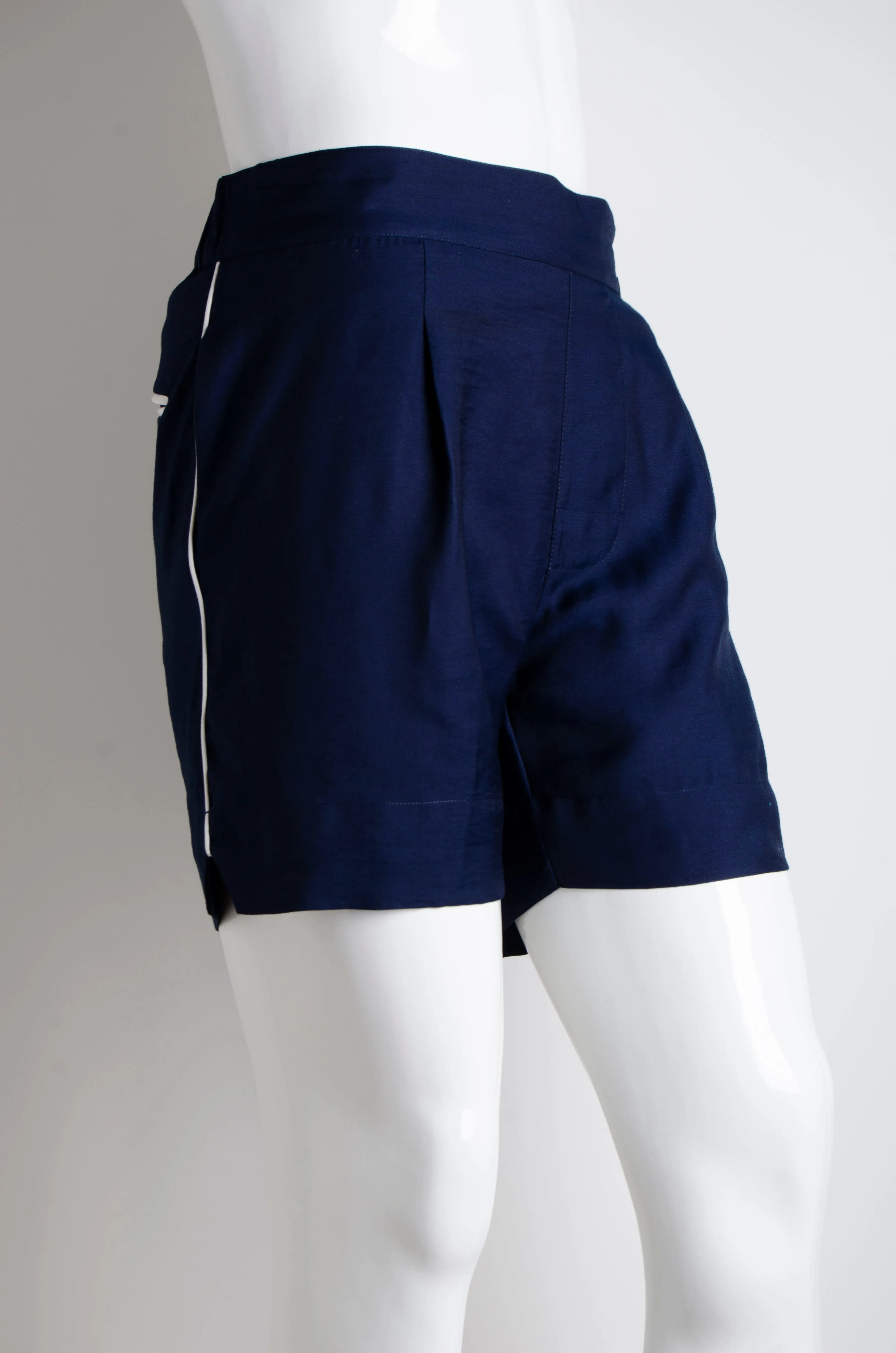 Navy Blue Pyjama Chic Shorts