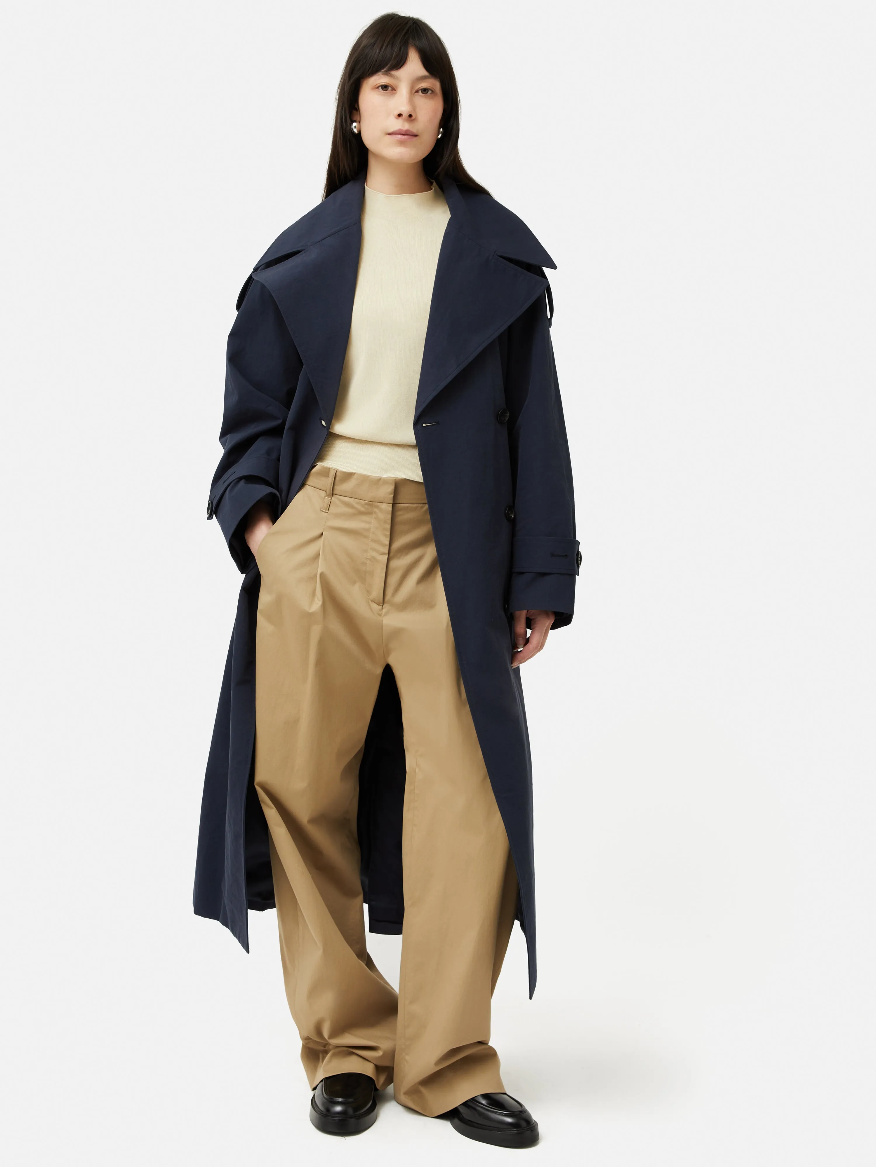 Nelson Cotton Trench Coat | Blue