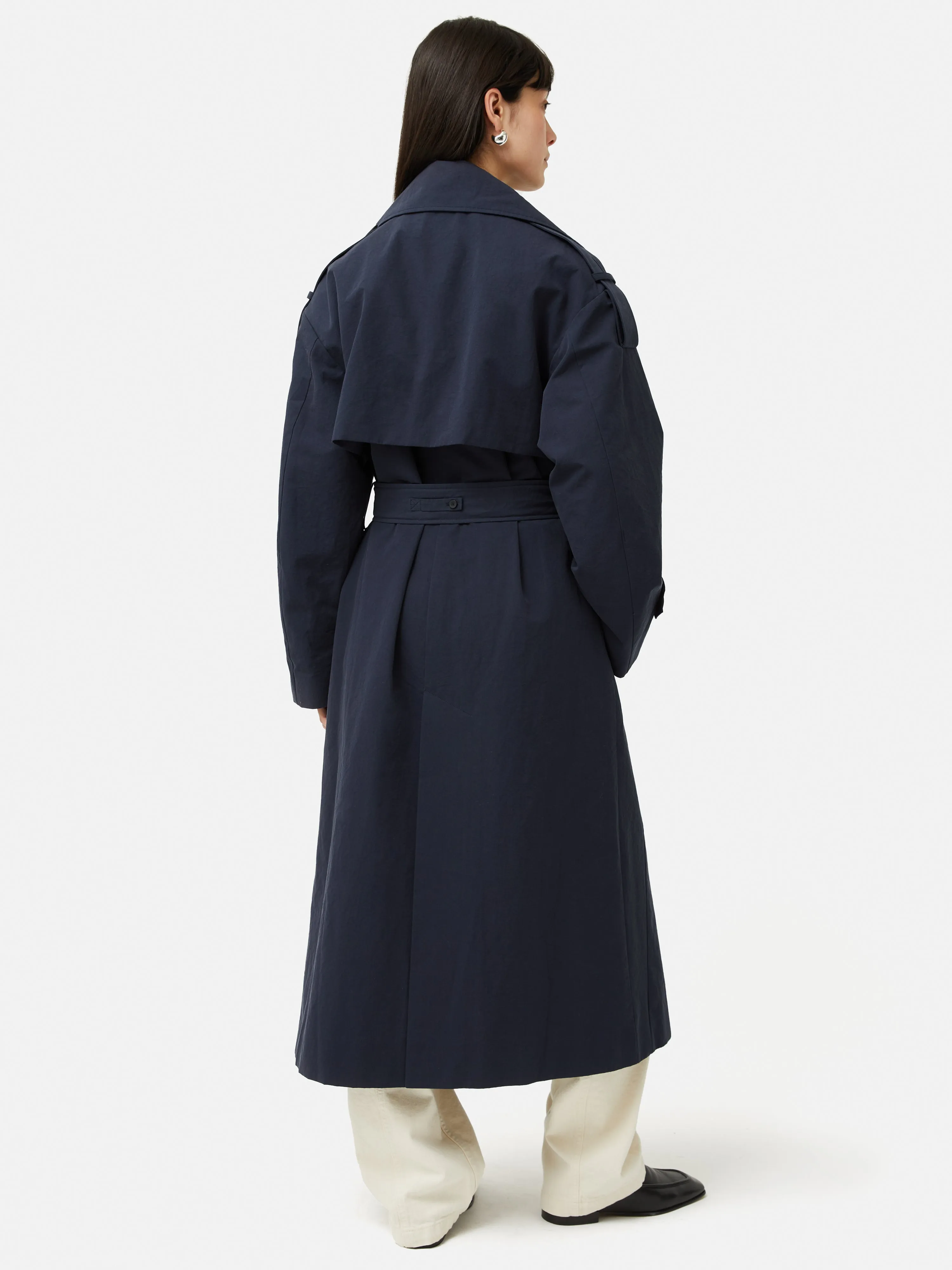 Nelson Cotton Trench Coat | Blue