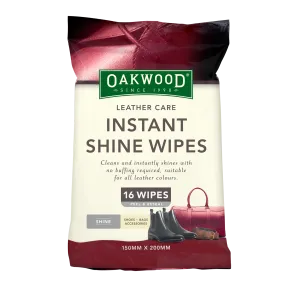 Oakwood Leather Care Instant Shine Wipes 16PK