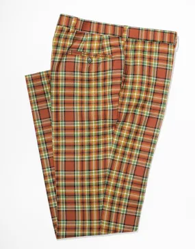 ORANGE/GREEN PLAID TROUSERS - CLASSIC FIT