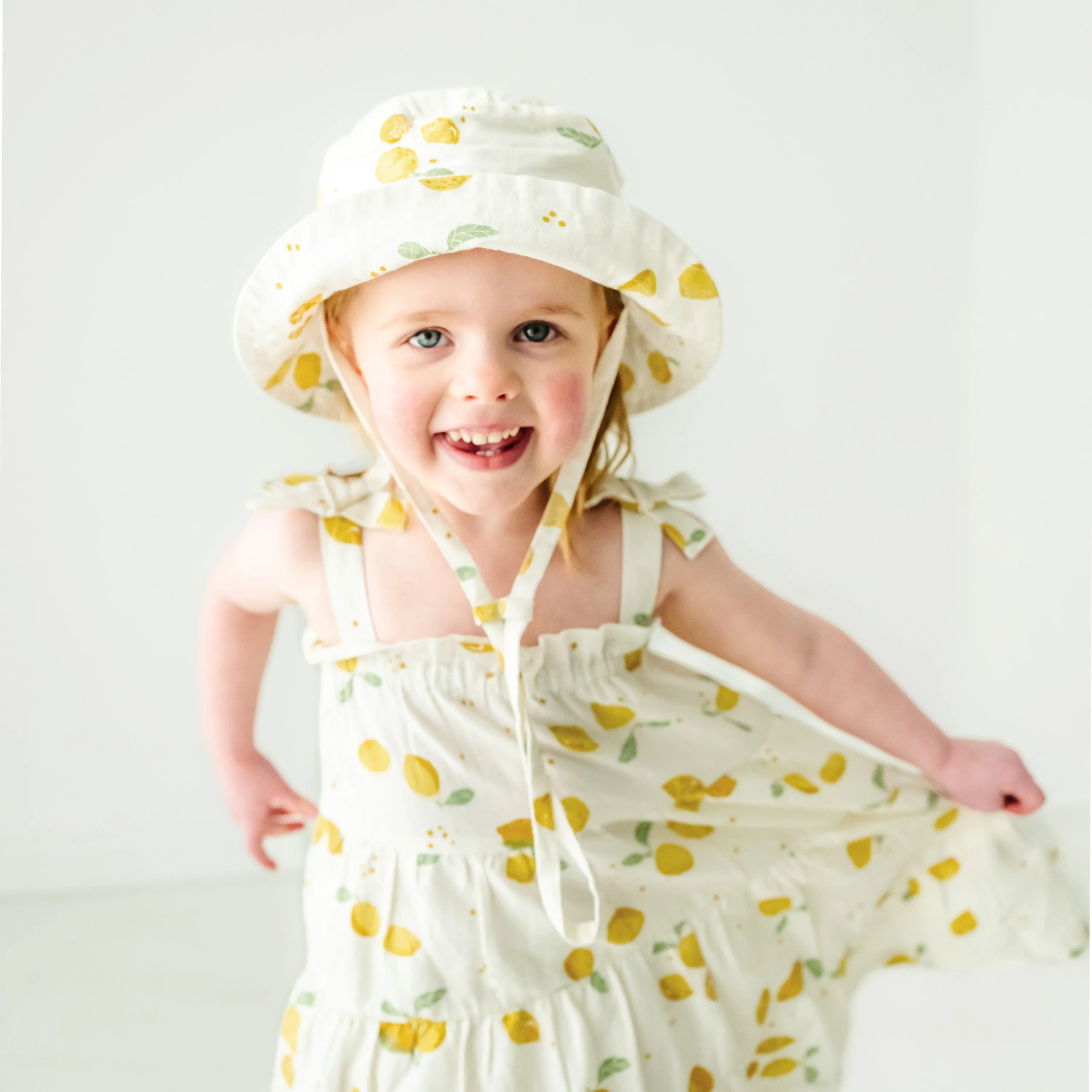 Organic Baby Bucket Sun Hat Linen - Citron