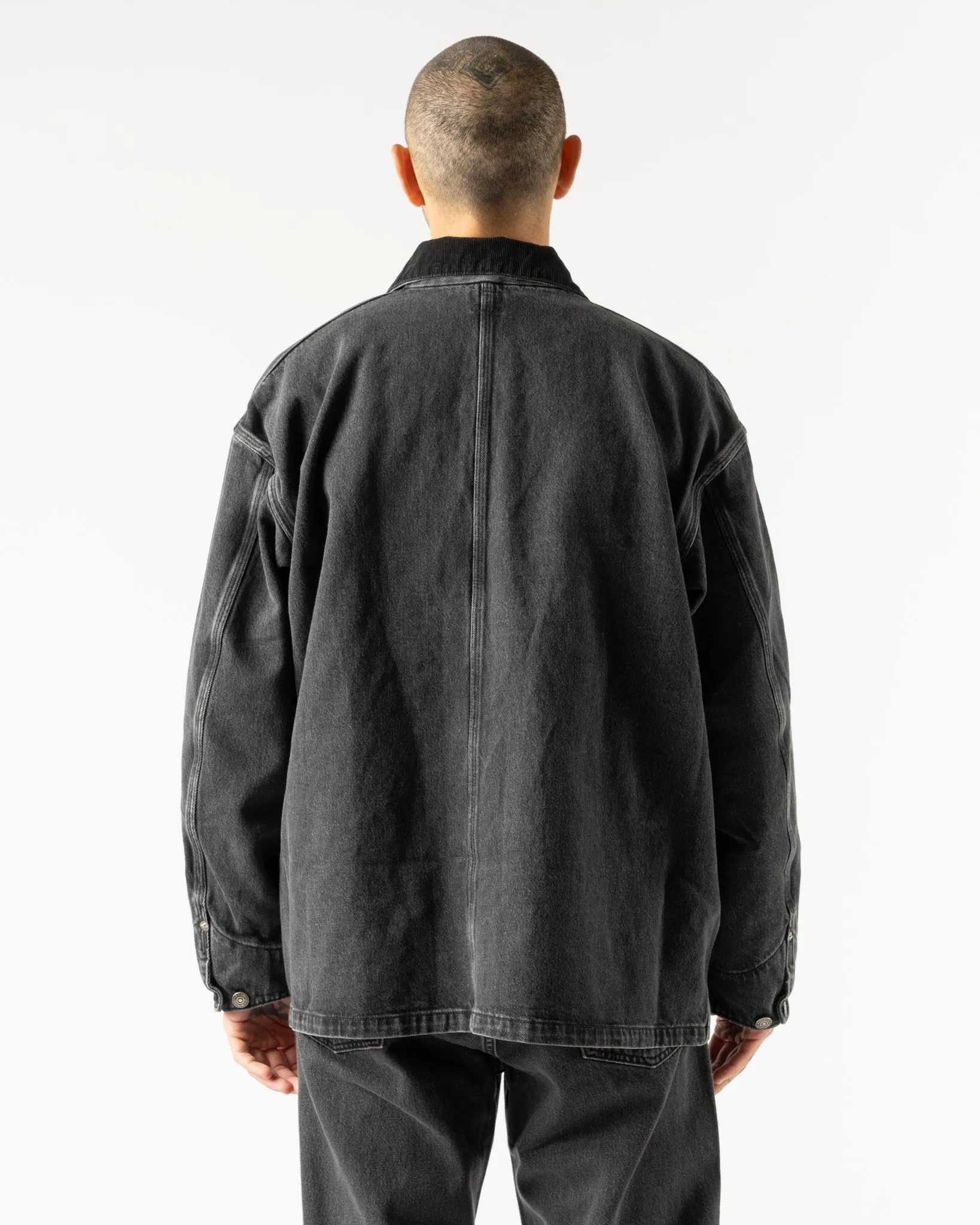 orSlow Relax Fit Coverall in Black Denim Stone