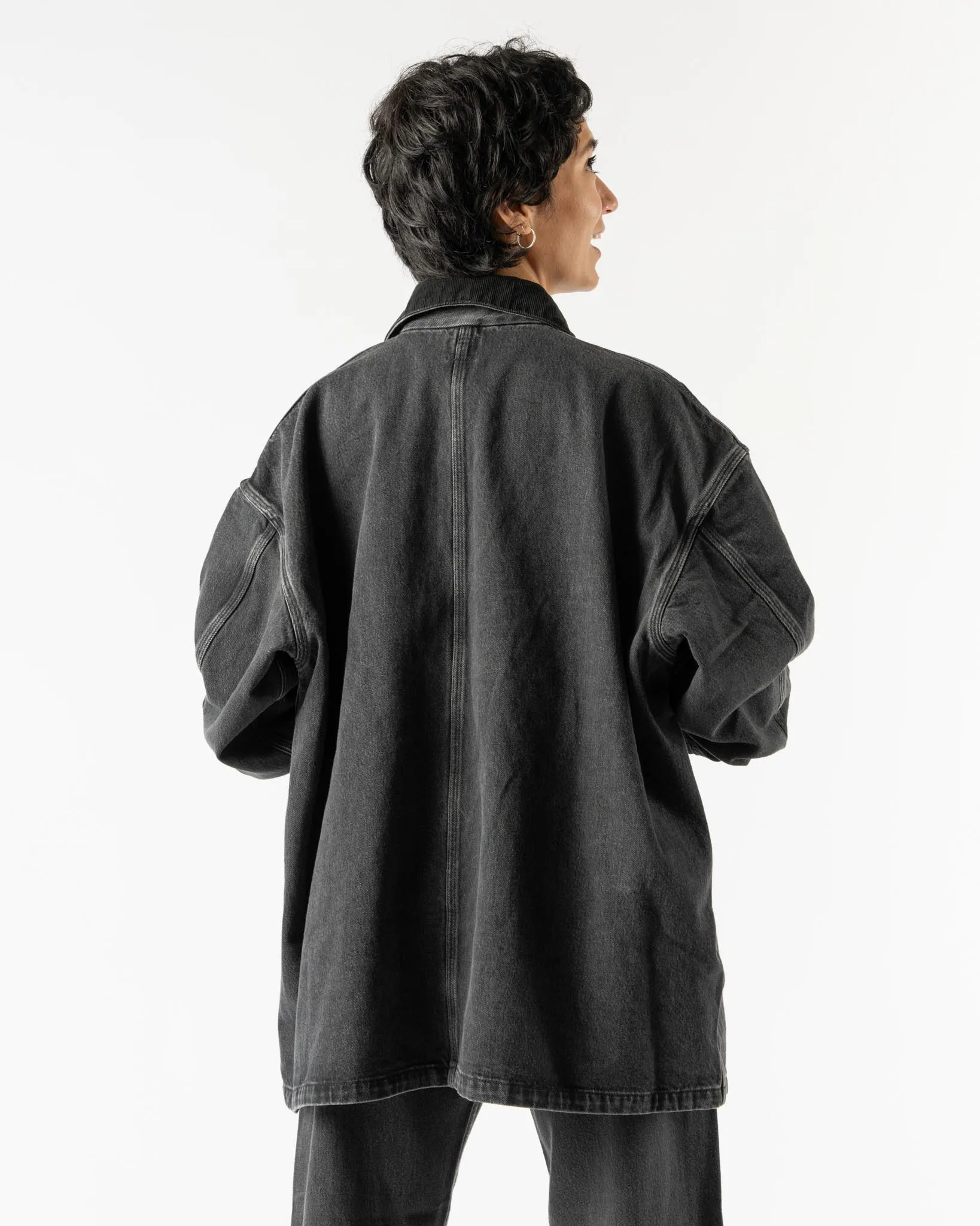 orSlow Relax Fit Coverall in Black Denim Stone