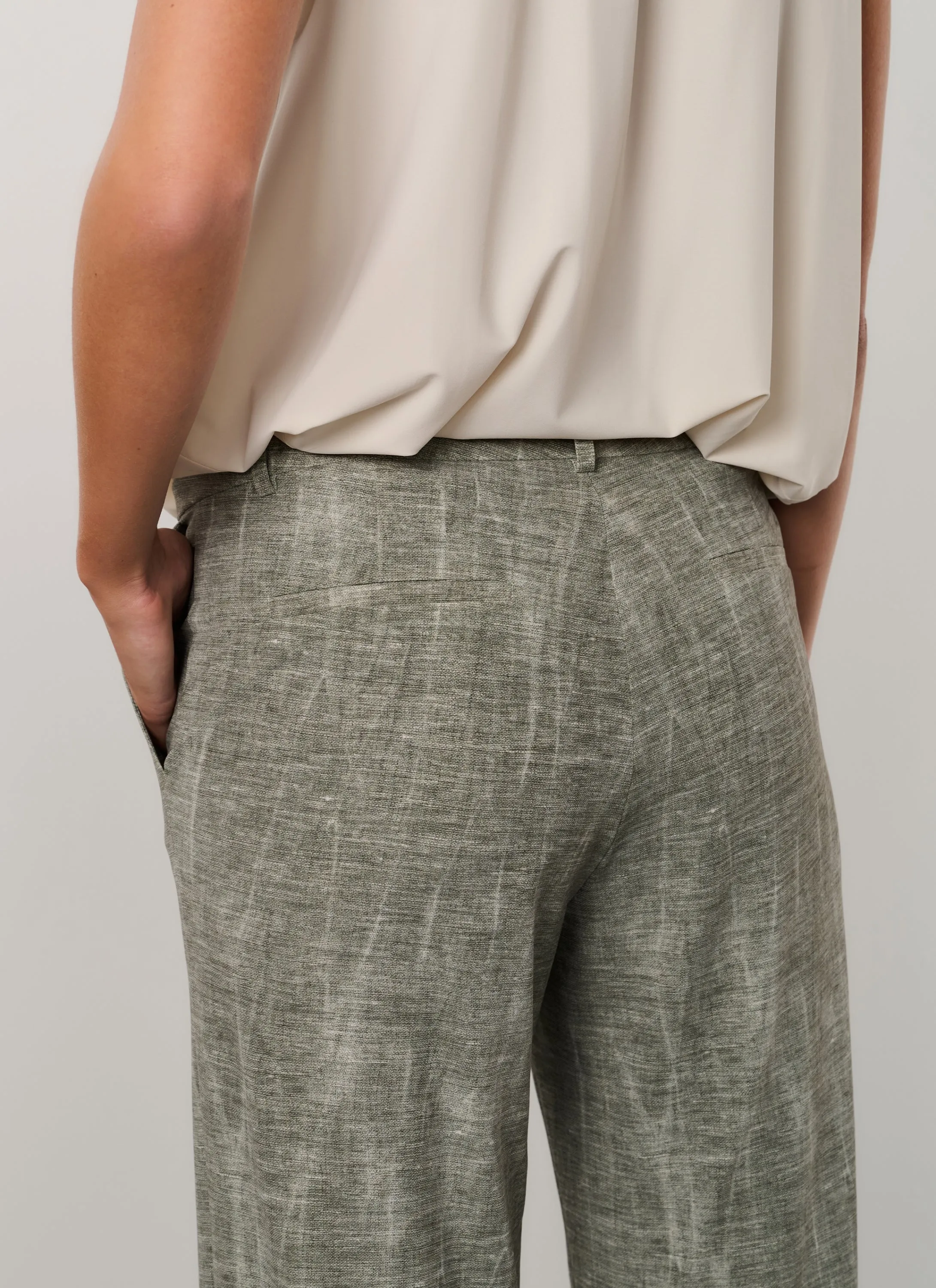 Pants | Regular Travel Print | Taro | Dusky Green Structure