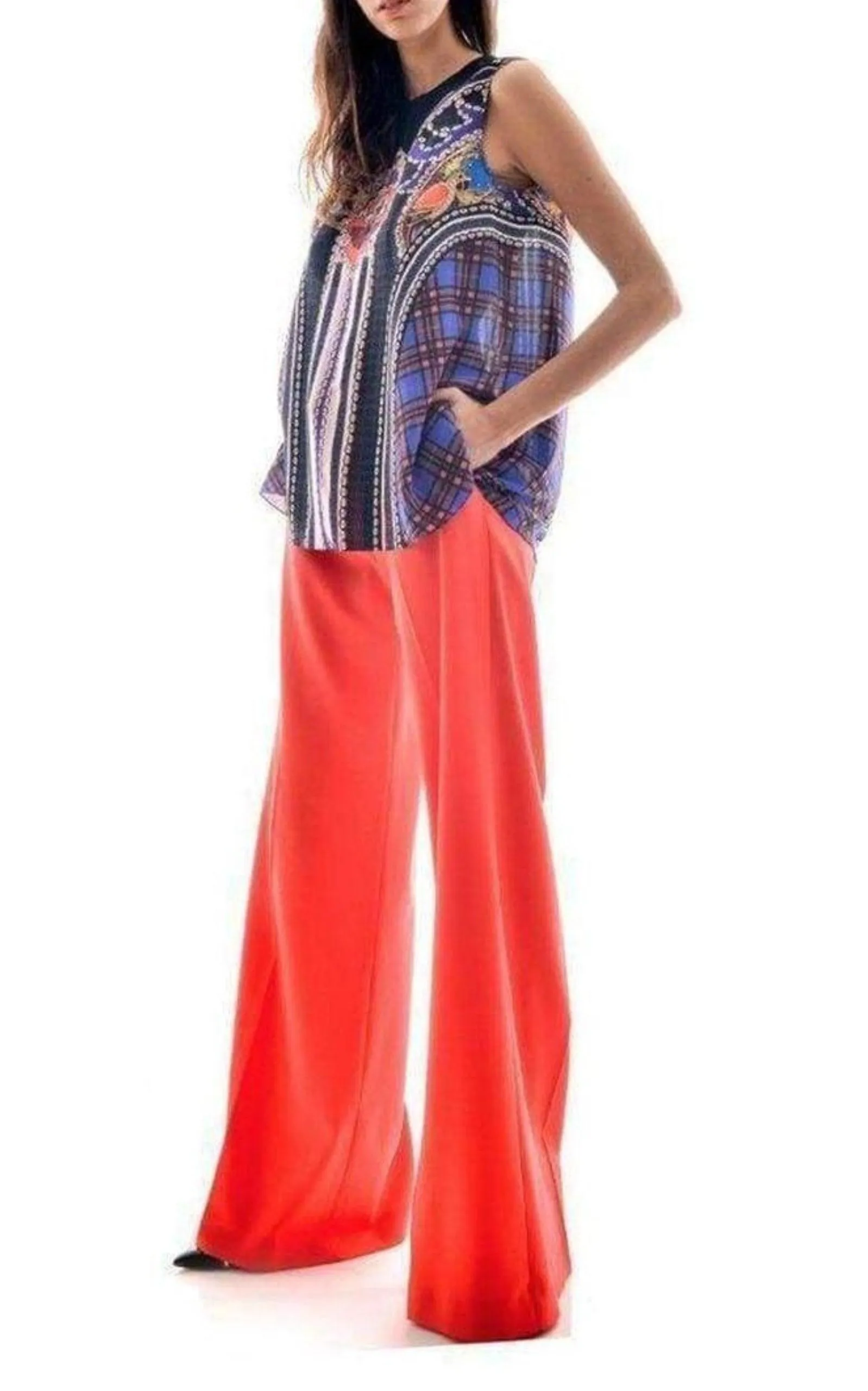 Red Sailor Wool Trousers Pants