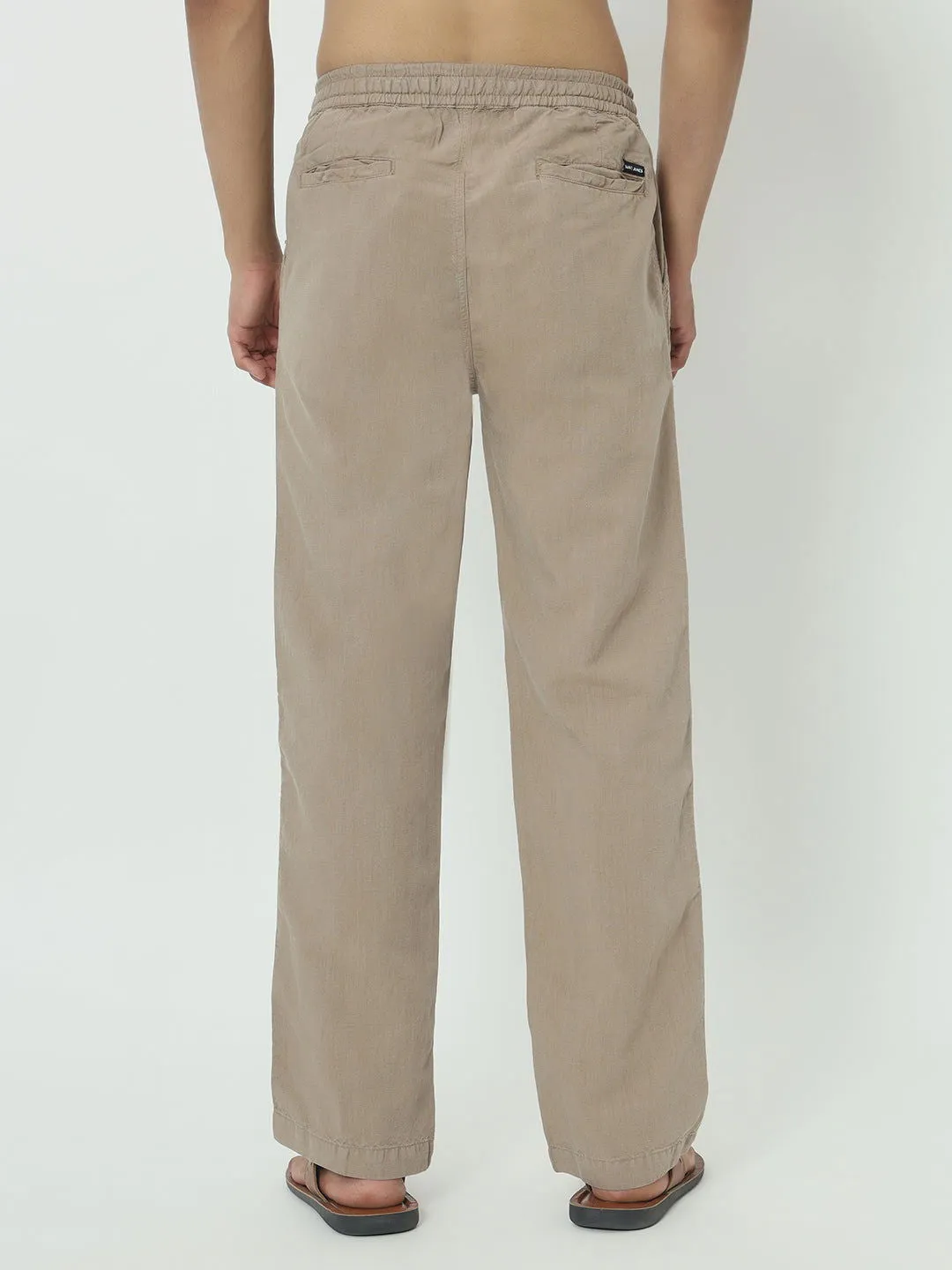 SAINTJONES-BEIGE LINEN PANTS