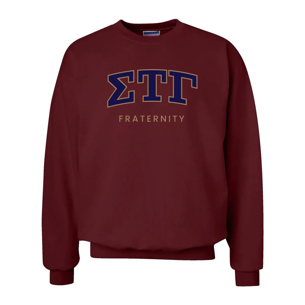 Sig Tau Maroon Old School Crewneck