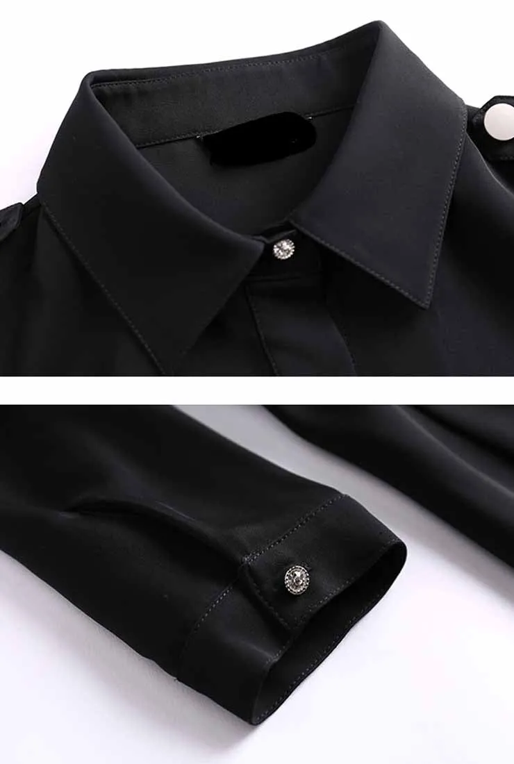 Single-breasted Slim Black Trench Coat