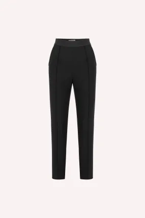 Sleek Black Tailored Tapered Trousers