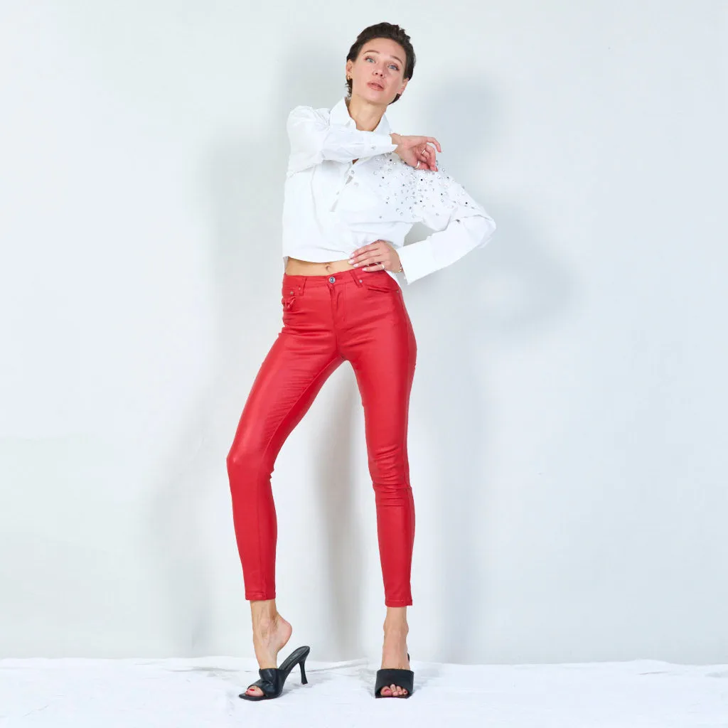 Sleek high-waisted skinny pants wholesale