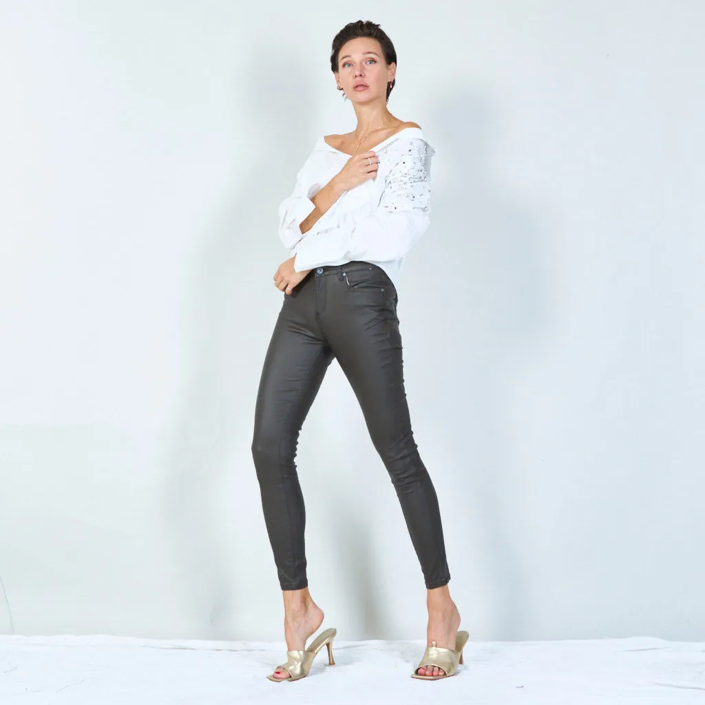 Sleek high-waisted skinny pants wholesale