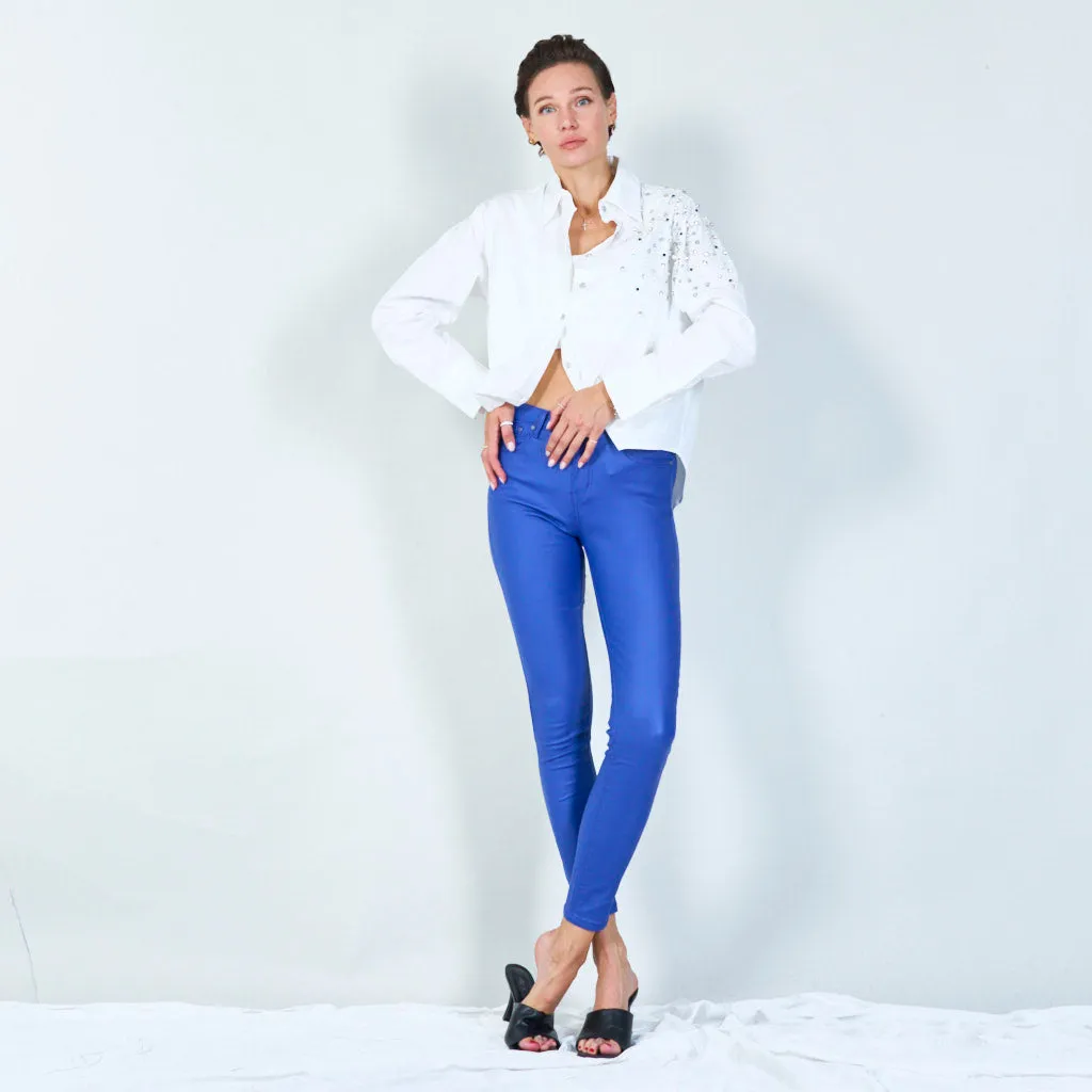 Sleek high-waisted skinny pants wholesale