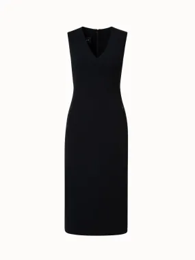 Sleeveless Wool Double-Face Sheath Dress