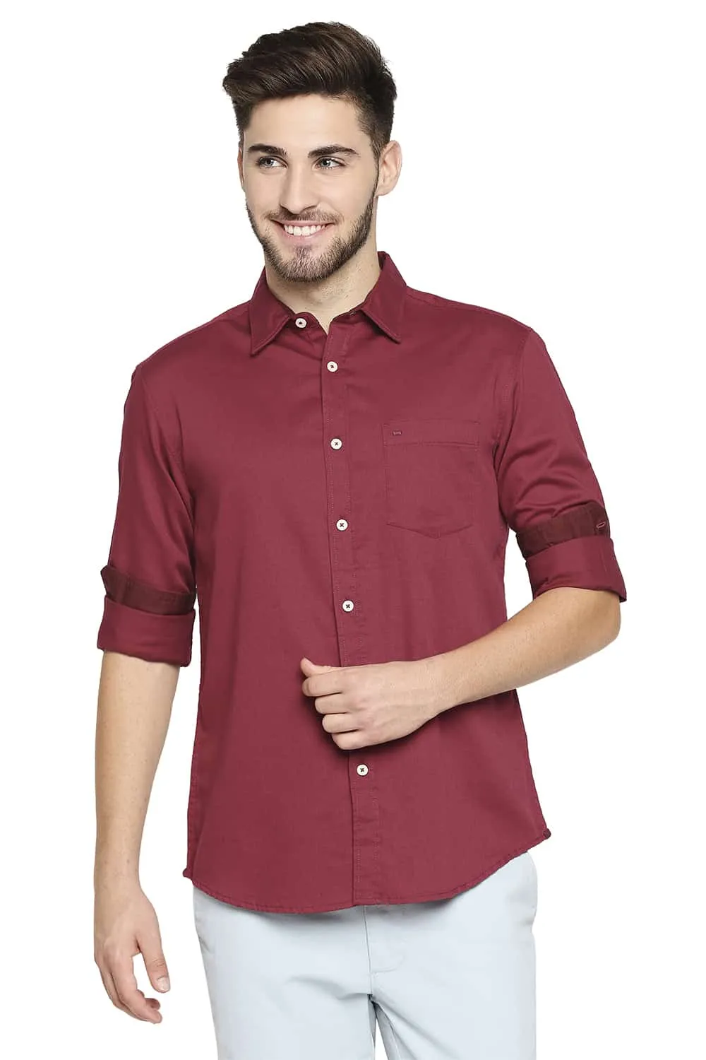 Slim Fit Broken Twill Slub Shirt