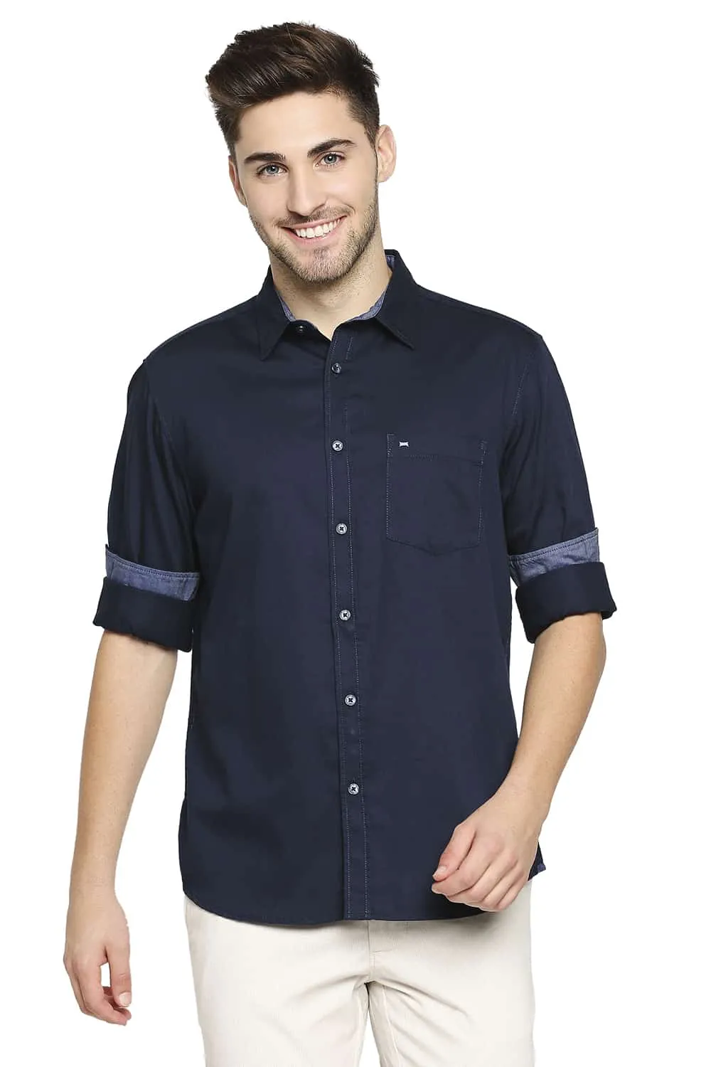 Slim Fit Broken Twill Slub Shirt