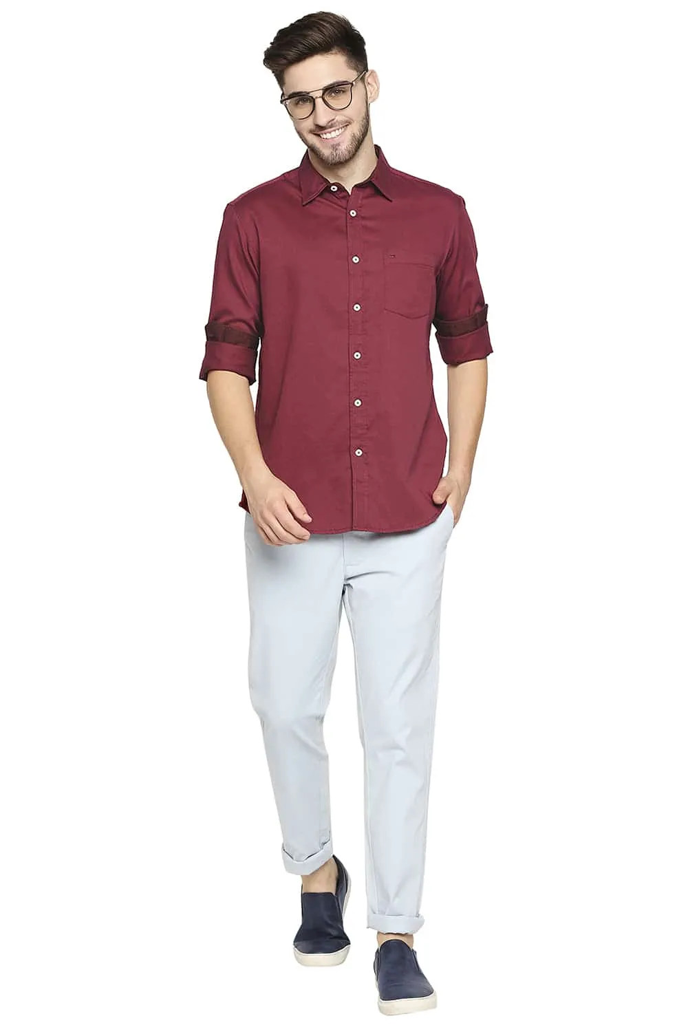 Slim Fit Broken Twill Slub Shirt