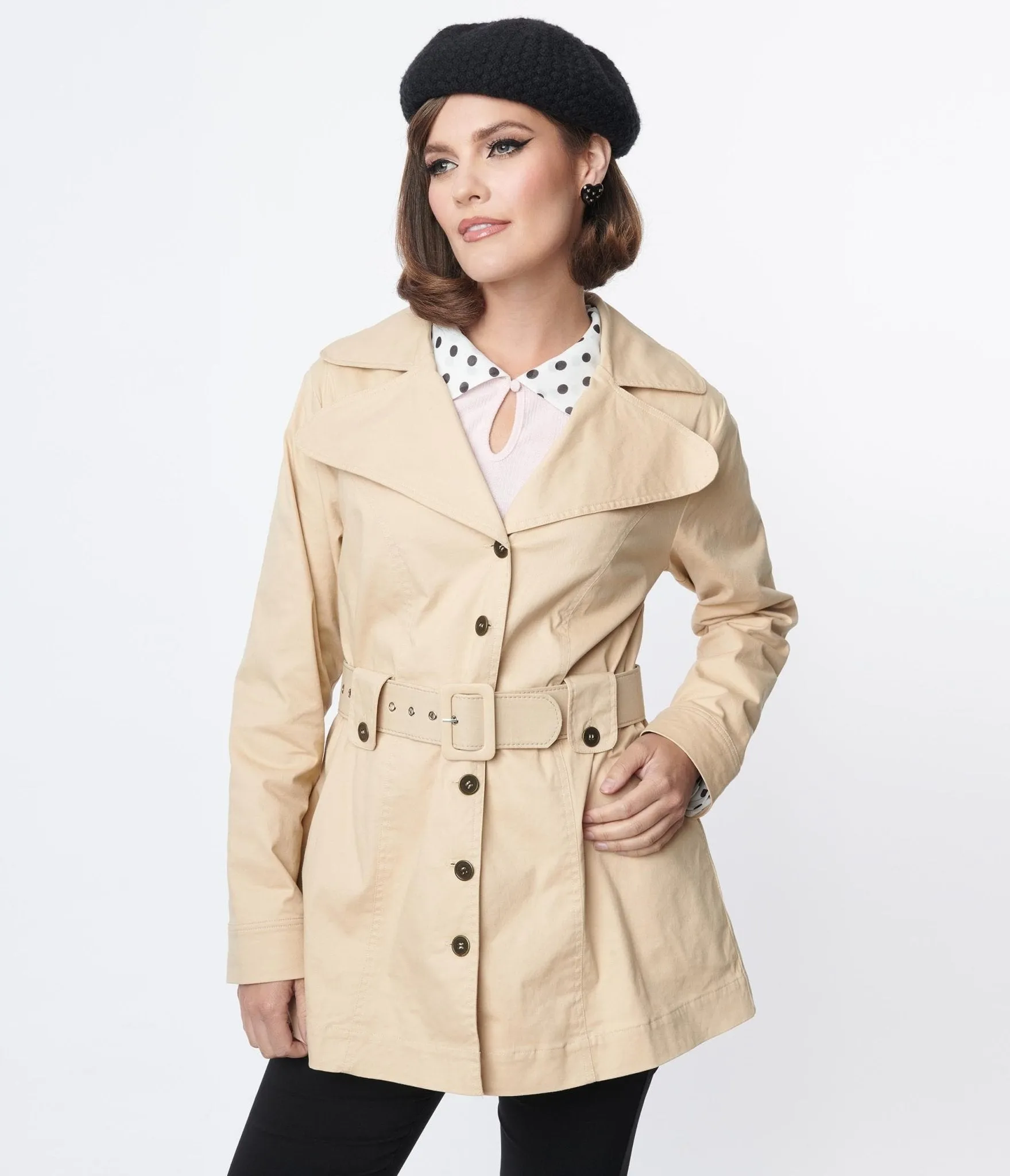 Smak Parlour Khaki Belted Trench Coat