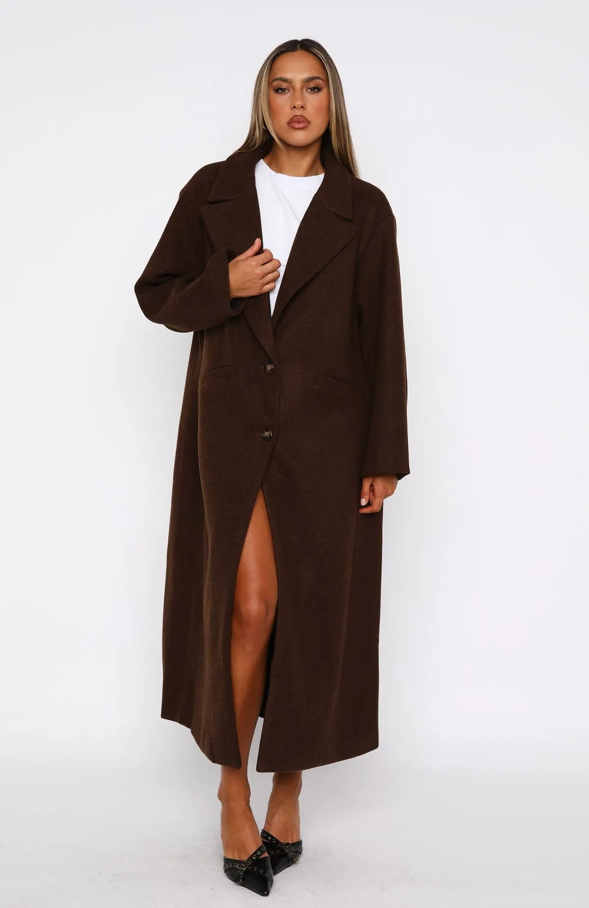 Smart Casual Oversized Coat Chocolate