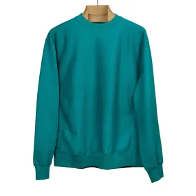 Soft and Hard crewneck sweatshirt in Emerald blue cotton