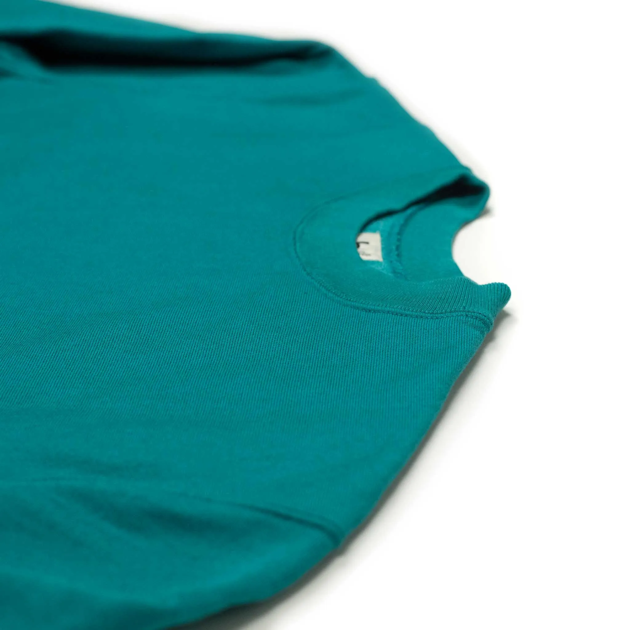 Soft and Hard crewneck sweatshirt in Emerald blue cotton